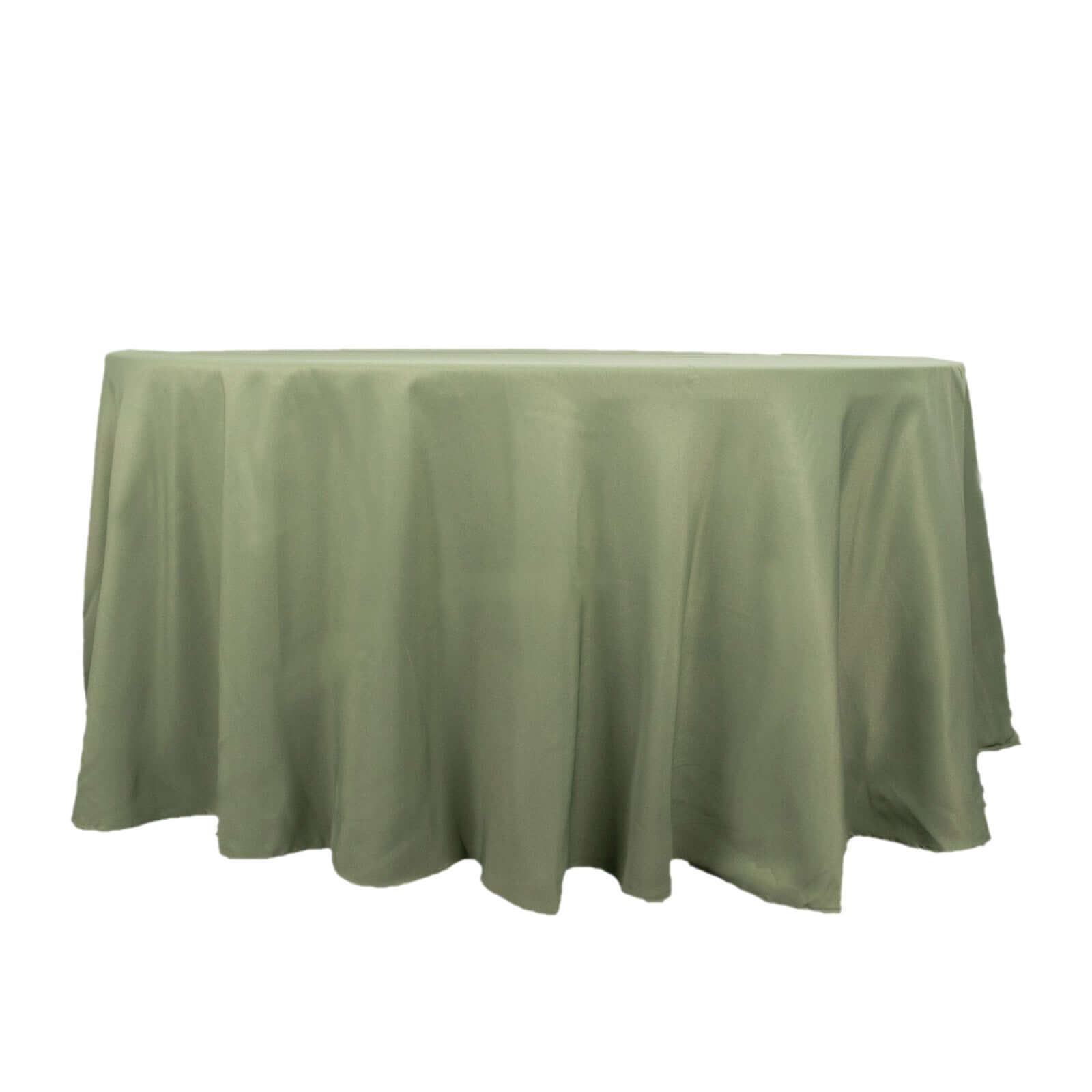 Premium Polyester 120" Round Tablecloth Dusty Sage Green - Seamless 220GSM Wrinkle-Resistant Table Cover
