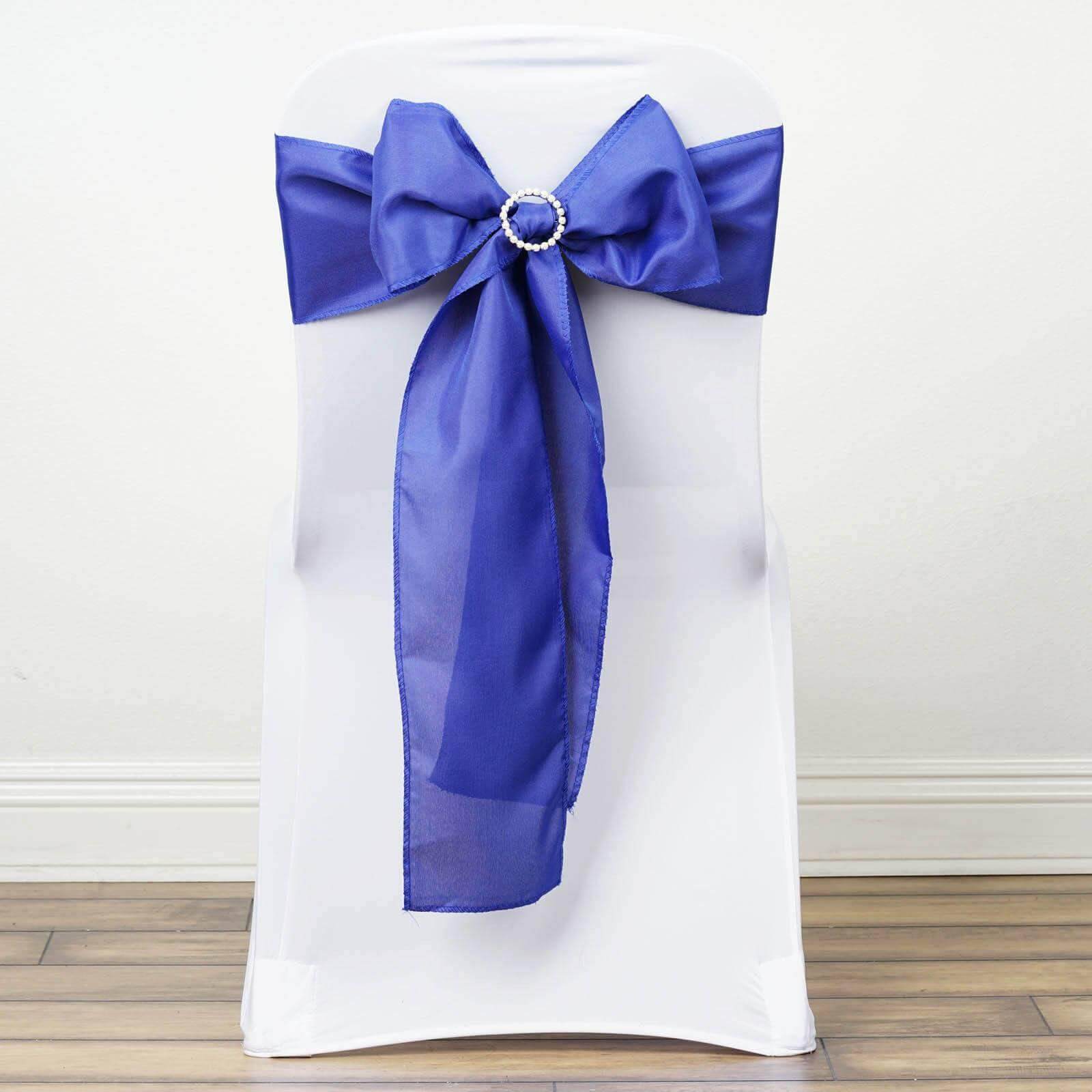 5 Pack Polyester Chair Sashes Royal Blue 6"x108"