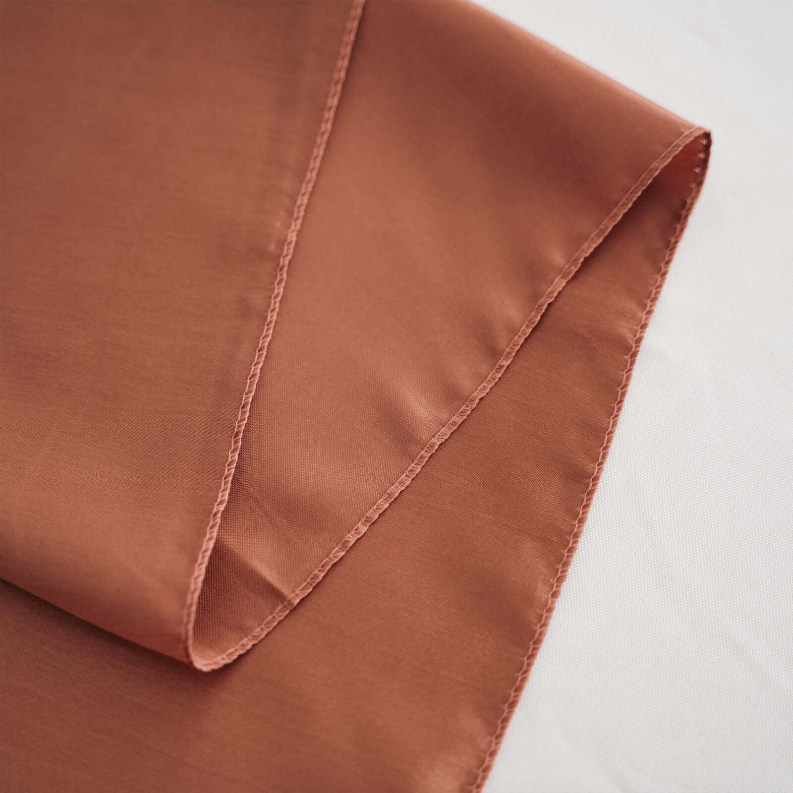Satin 120" Round Tablecloth Terracotta (Rust) - Stylish Seamless Table Cover