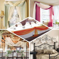 18ft Lavender Lilac Rose Sheer Organza Wedding Arch Drapery Fabric, Window Scarf Valance