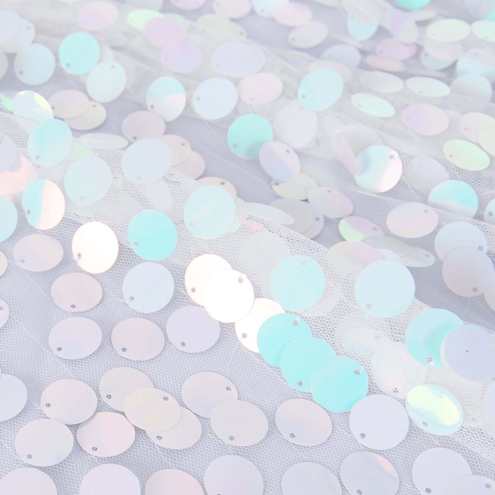 Sequin 72"x72" Table Overlay Square Tablecloth Iridescent Blue - Big Payette Table Cover
