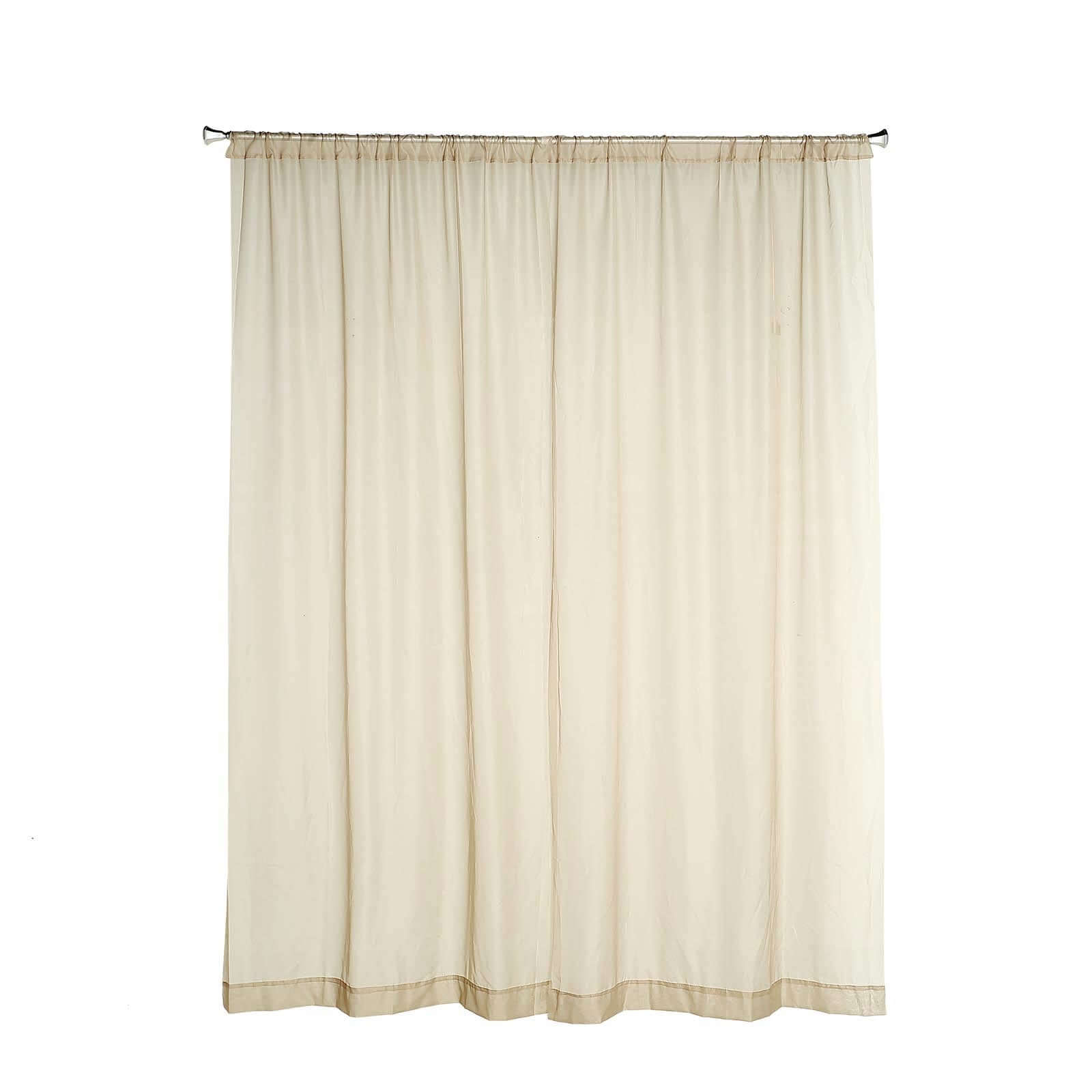 2 Pack Natural Sheer Chiffon Event Curtain Drapes, Durable Flame Resistant Premium Organza Backdrop Event Panels With Rod Pockets - 10ftx10ft
