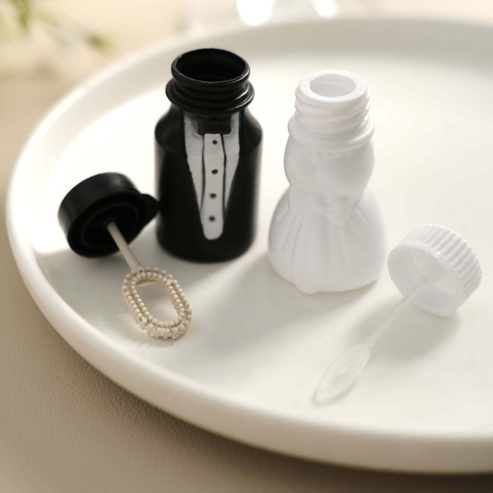 24 Pack Bride and Groom 2" Soap Bubble Bottles Wedding Party Favors, Prefilled Favor Bubbles