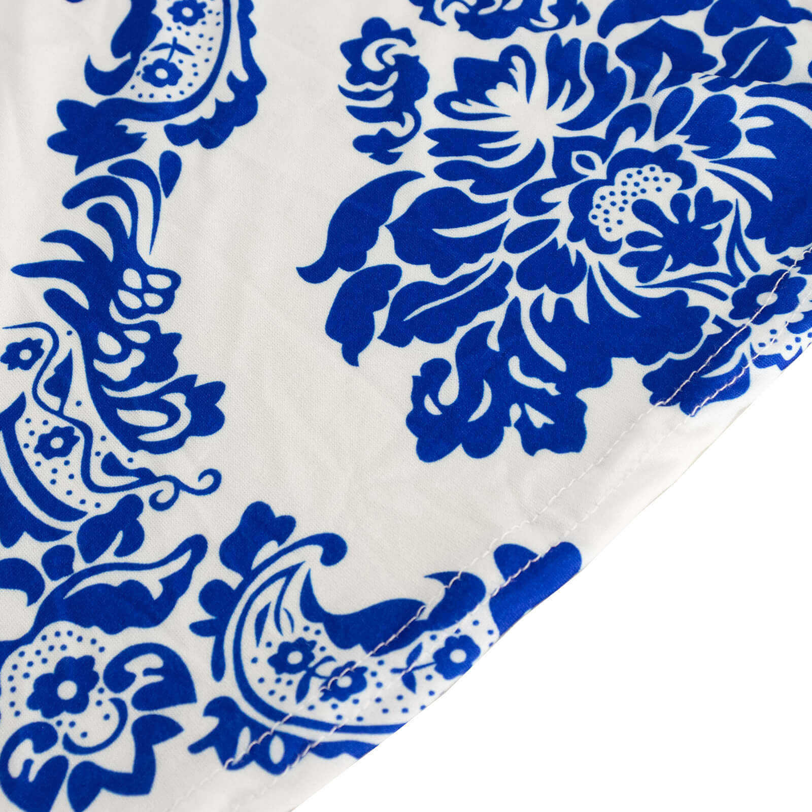 Spandex 24"-32" Round Cocktail Table Cover Royal Blue Damask Highboy Tables - Easy to Maintain Stretch Fitted Tablecloth