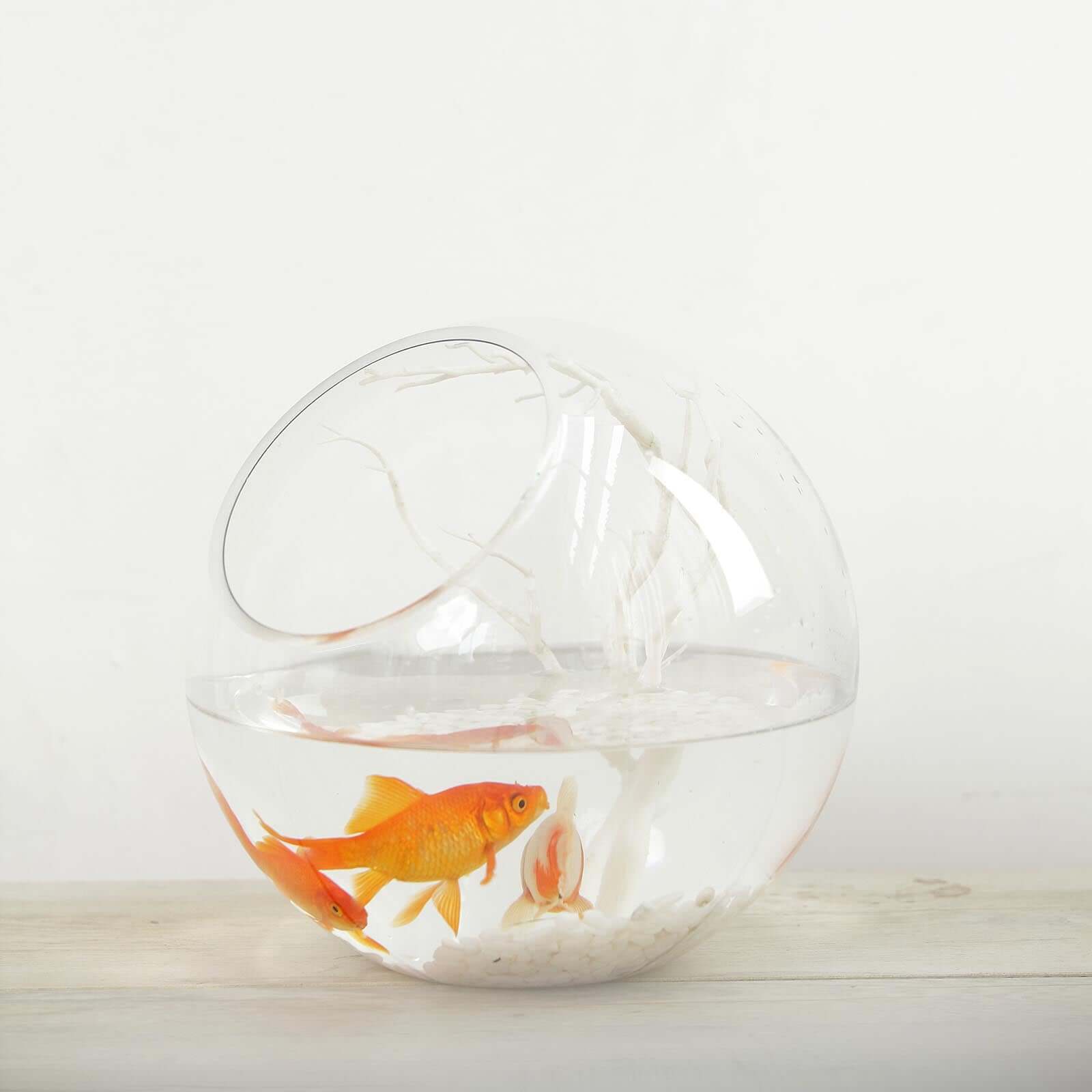 Glass Sphere Vase Slant Cut Design Clear - Hobnail Bubble Candle Holder for Wedding Tables 9"