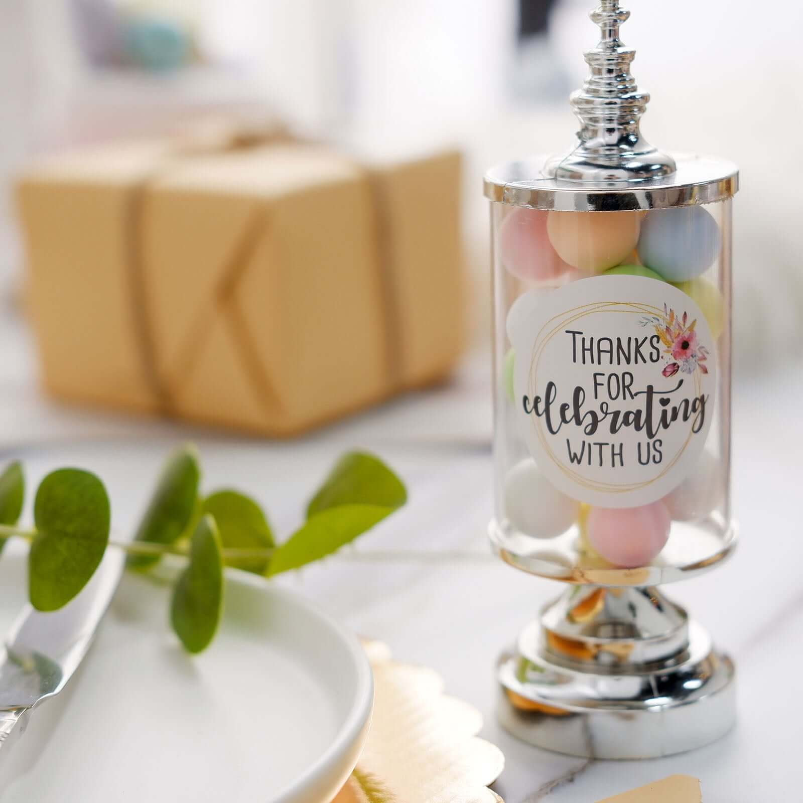 500Pcs 2" Thanks for celebrating with Us Stickers Roll, Labels for Envelops Seal and Wedding Favors - Round