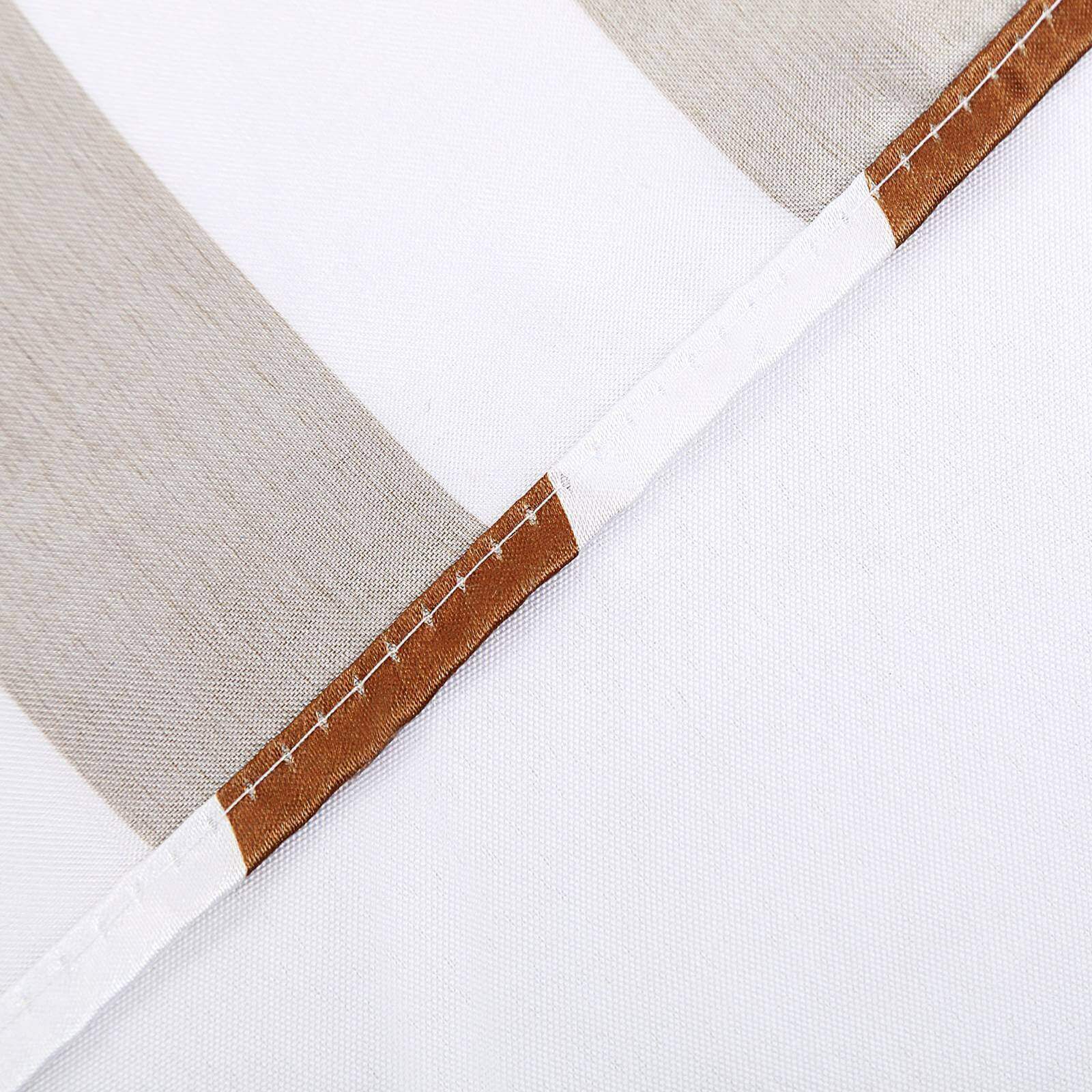Satin 120" Round Tablecloth Gold/White - Stripe Design with Seamless Silky Smooth Finish Table Cover