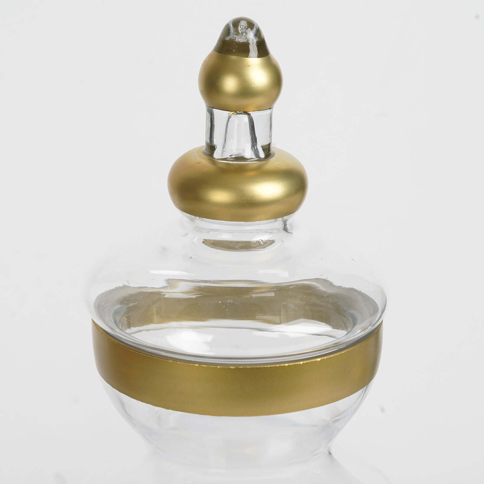 Set of 3 Glass Candy Jars Apothecary Design Gold Trim with Snap-On Lids - Large Stylish Containers for Parties 10"/14"/16"