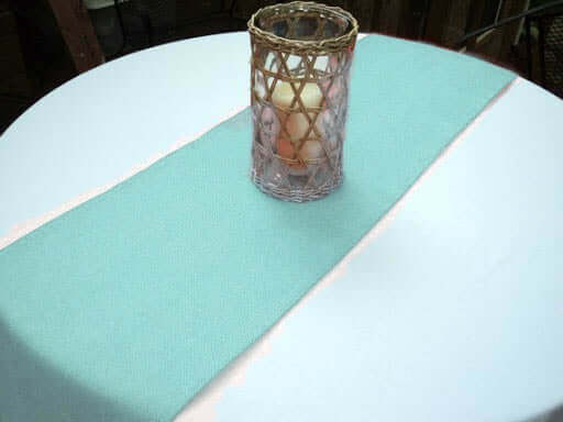 Burlap Jute 14"x108" Table Runner Turquoise - Rustic Boho Chic Tabletop Decor Table Linen