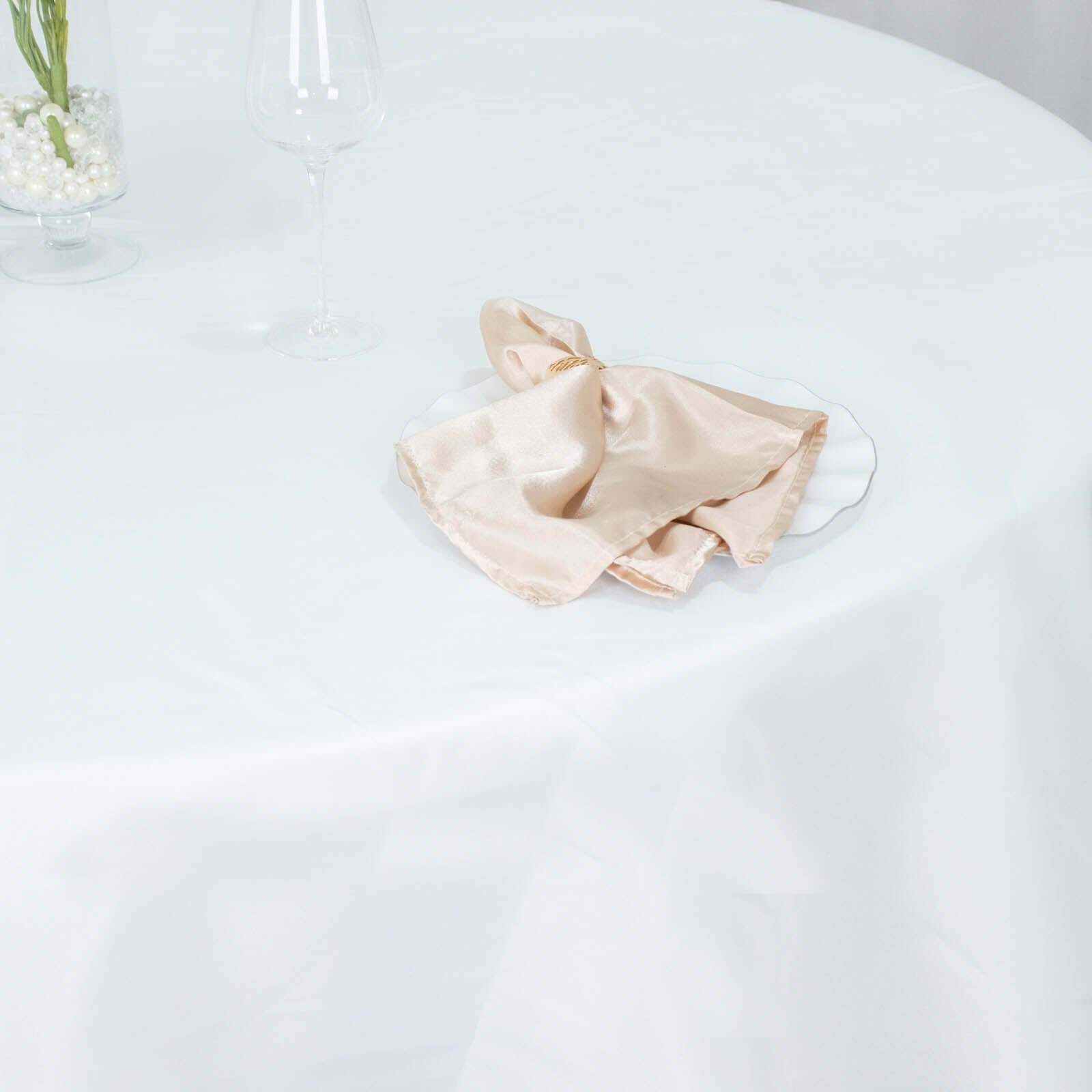 Premium Polyester 90" Round Tablecloth White - Stain and Wrinkle-Resistant 220GSM Table Cover for Weddings & Event Decor