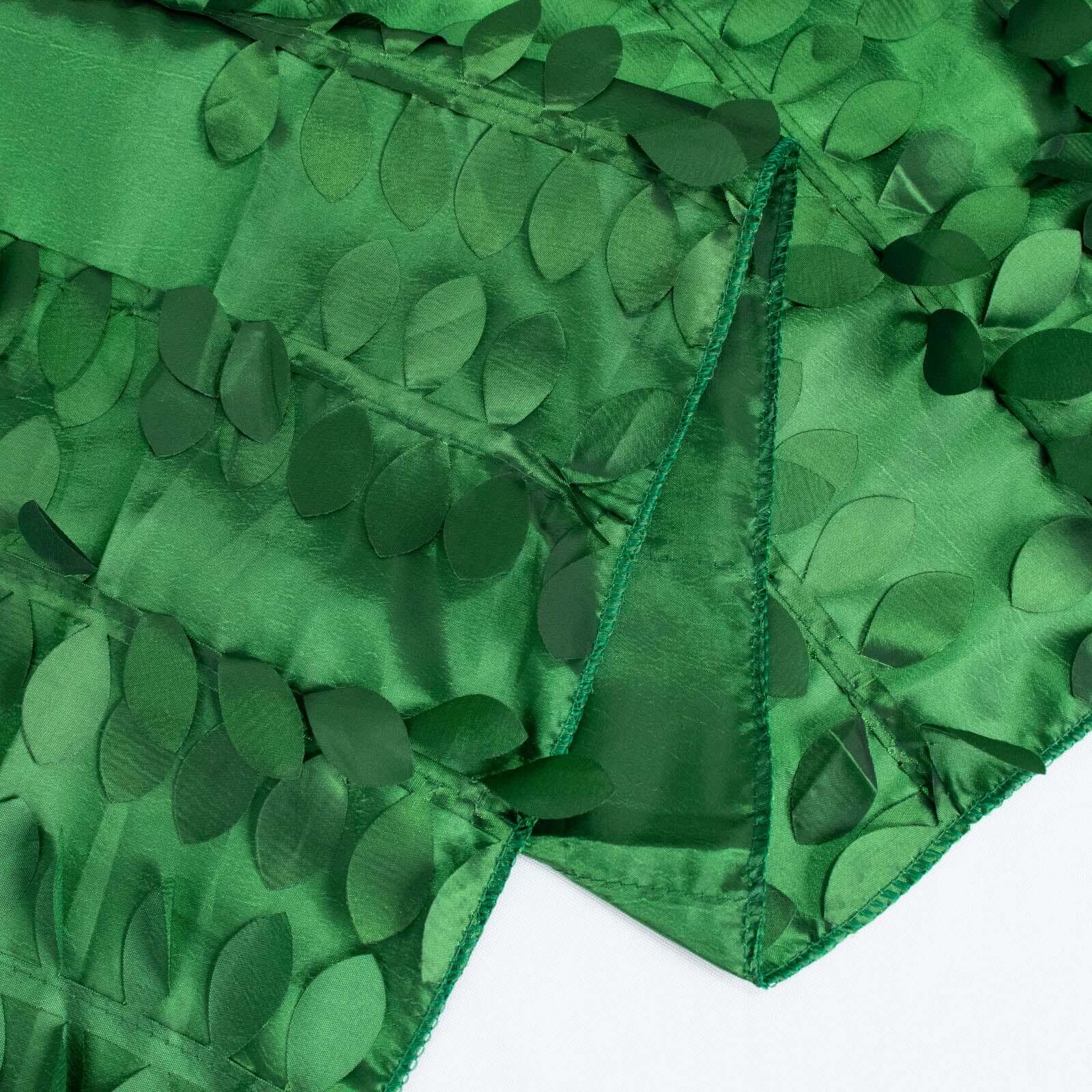 Taffeta 72"x72" Table Overlay Square Tablecloth Green - 3D Leaf Petal Table Cover