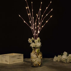3-Pack LED Twig Lights Brown Tree Design - Artificial Warm White Lighted Branches with 60 Bulbs 28.5"