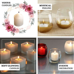 12-Pack Votive Candles Mini Design Ivory - Multi-Purpose Candle Decor for Events 2"