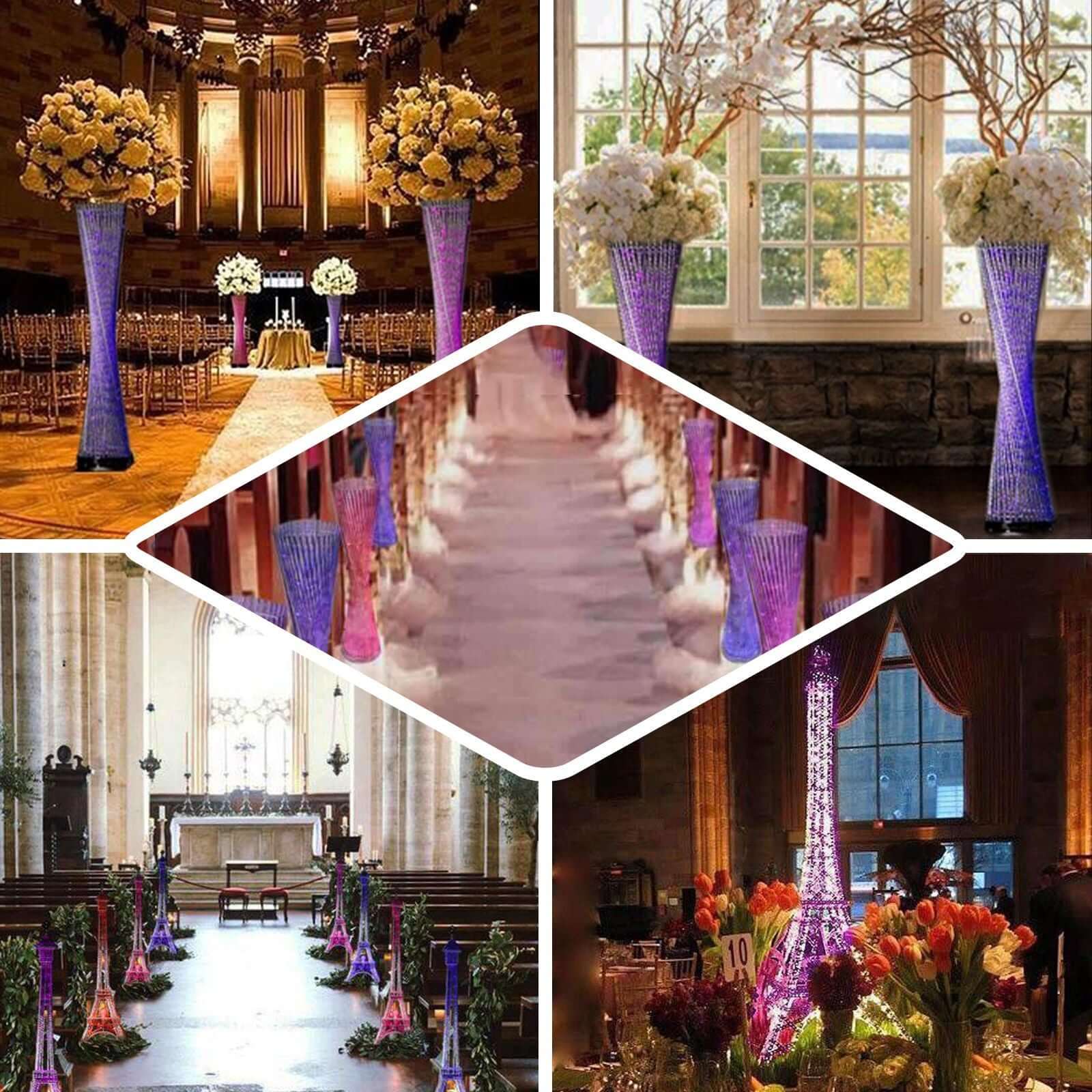 2ft Color Changing LED Spiral Metal Tower Columns LED Lamp, Night Light Wedding Centerpiece