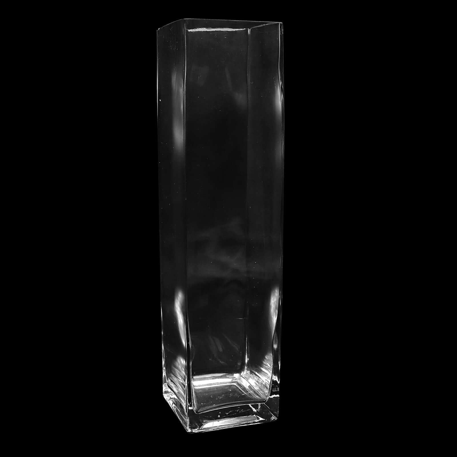 6-Pack Glass Cylinder Vases Square Clear - Durable Heavy Duty Floral Centerpieces for Weddings 16"