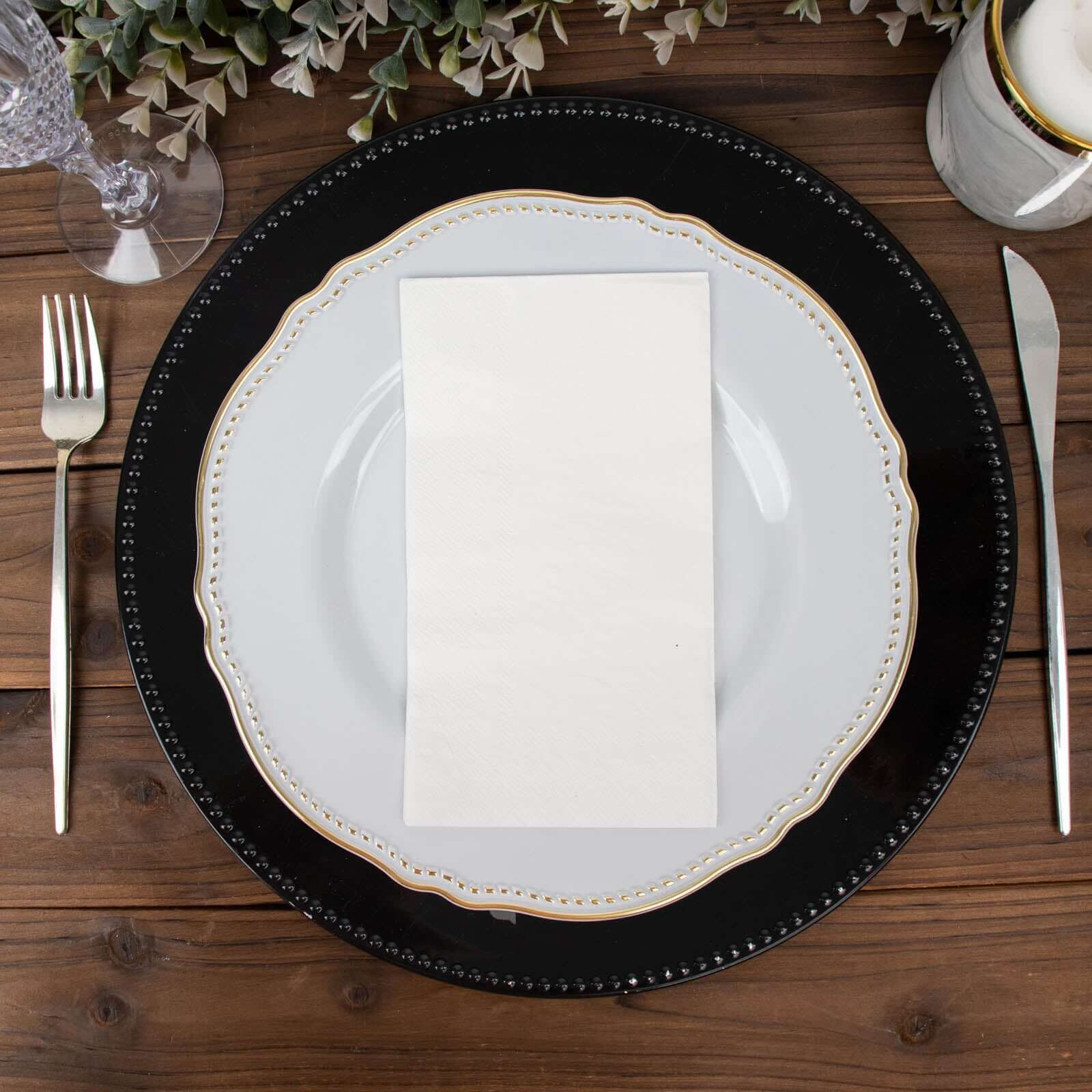 50-Pack Paper Napkins Soft White - Disposable 2-Ply Cocktail and Beverage Napkins for Weddings