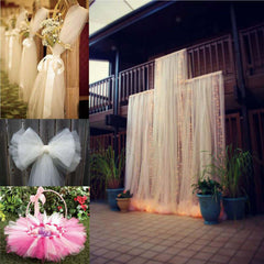 25 Pack 9" Natural Sheer Nylon Tulle Circles Favor Wrap Craft Fabric, DIY Candy Favor Wraps