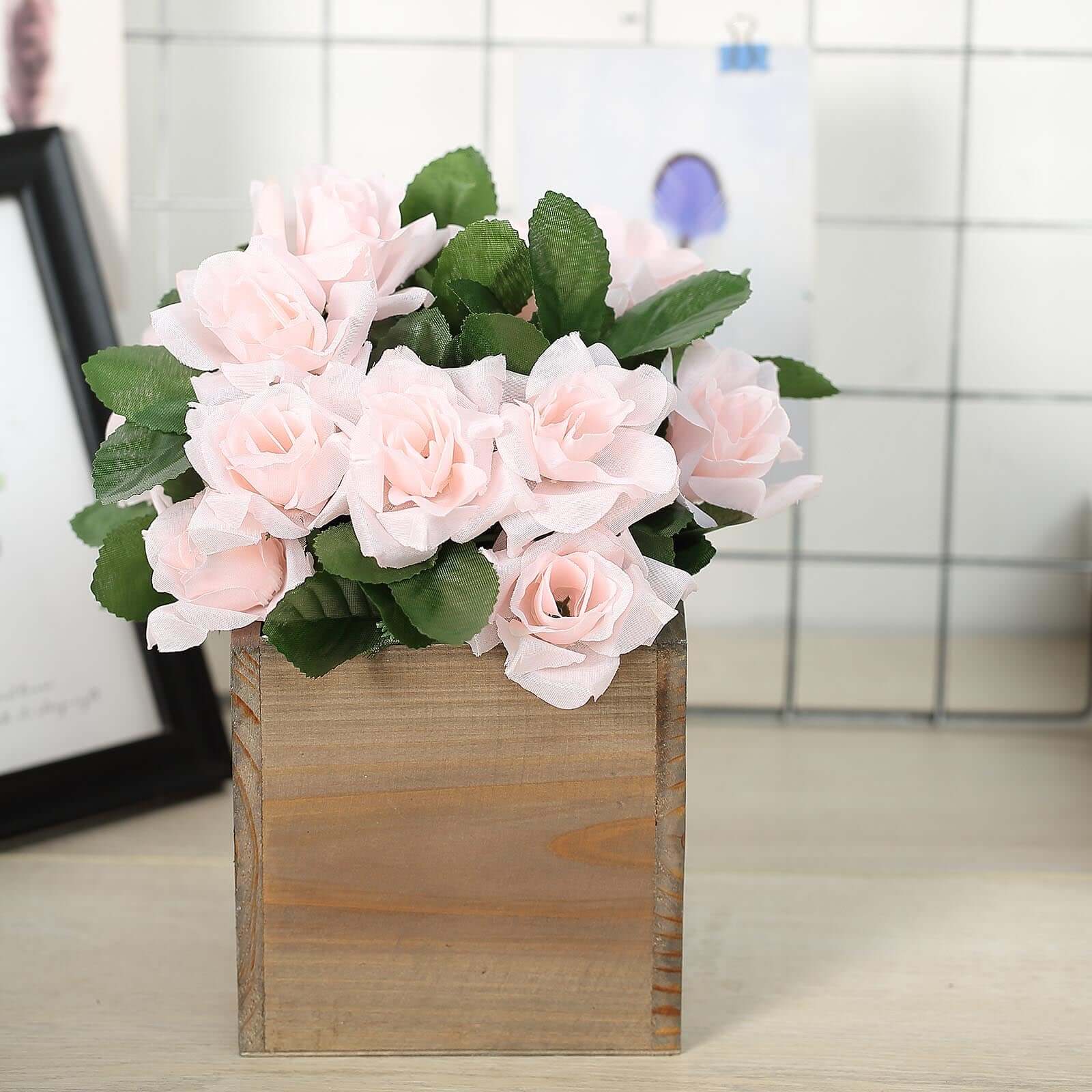 2 Pack 5" Natural Square Wood Planter Box Set With Removable Plastic Liners