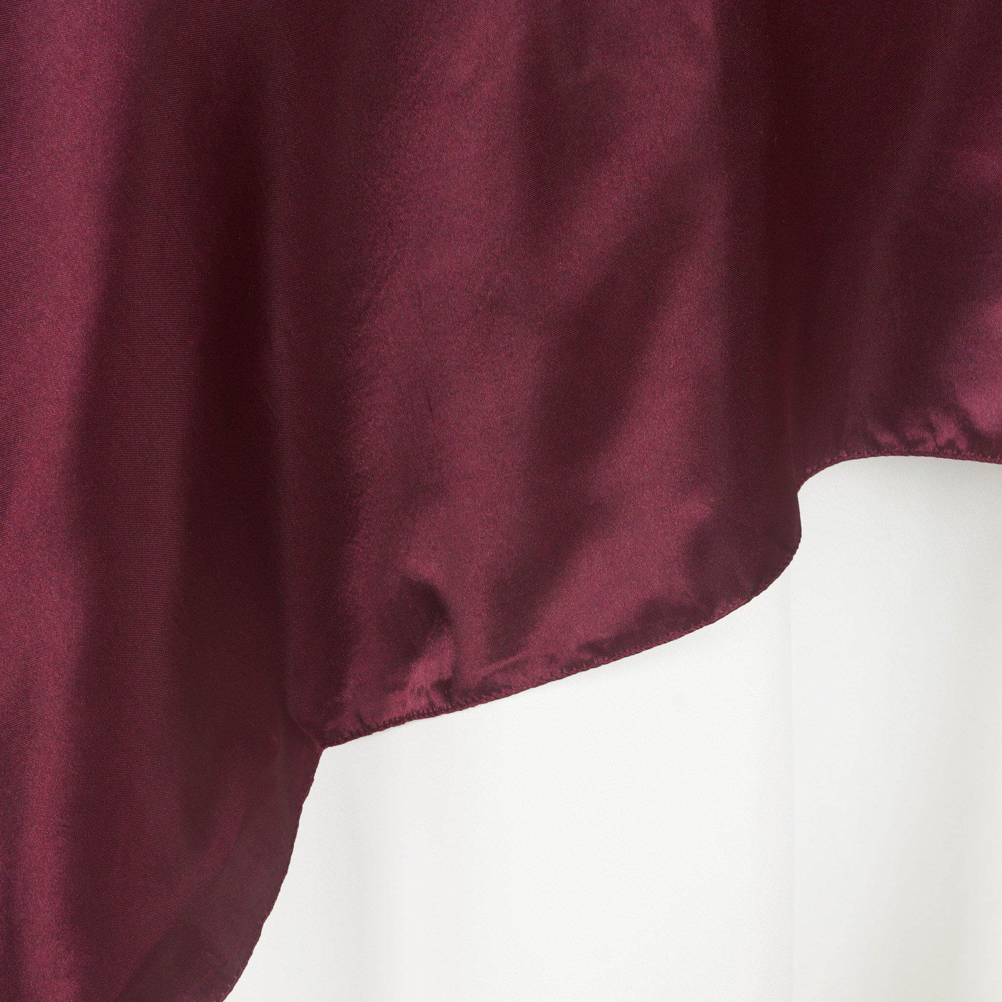 Satin 90"x90" Table Overlay Square Tablecloth Burgundy - Smooth Finish Table Topper