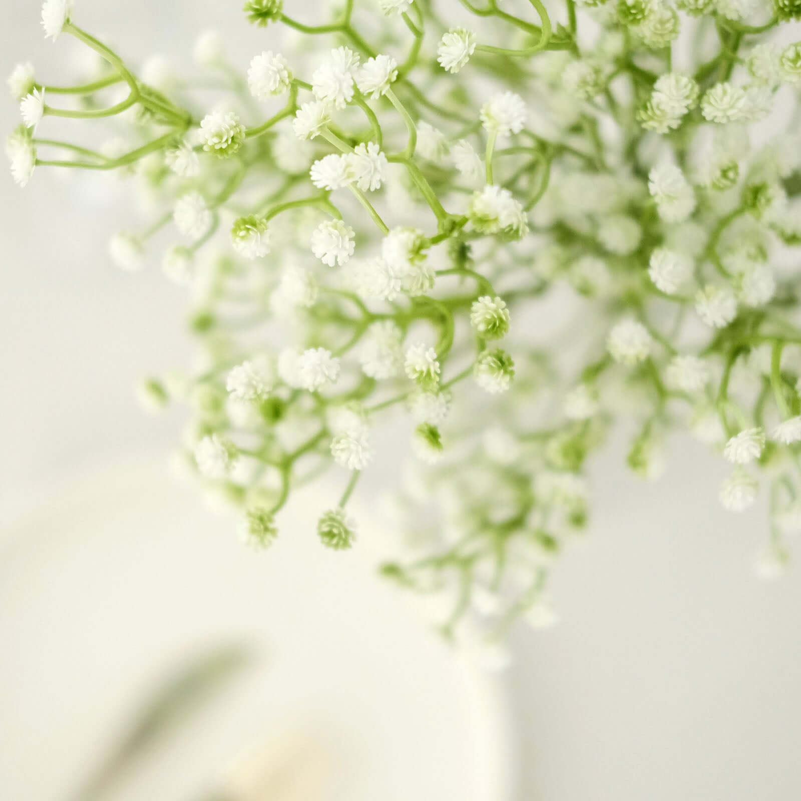 3 Bushes White 14" Artificial Baby's Breath Gypsophila Flower Arrangements, Real Touch Indoor Faux Floral Bouquets