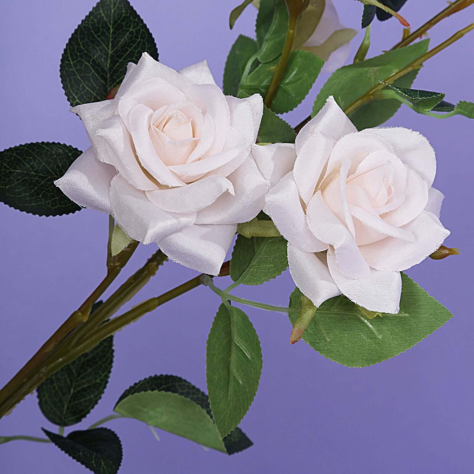 2 Stems 38" Tall Blush Artificial Silk Rose Flower Bouquet
