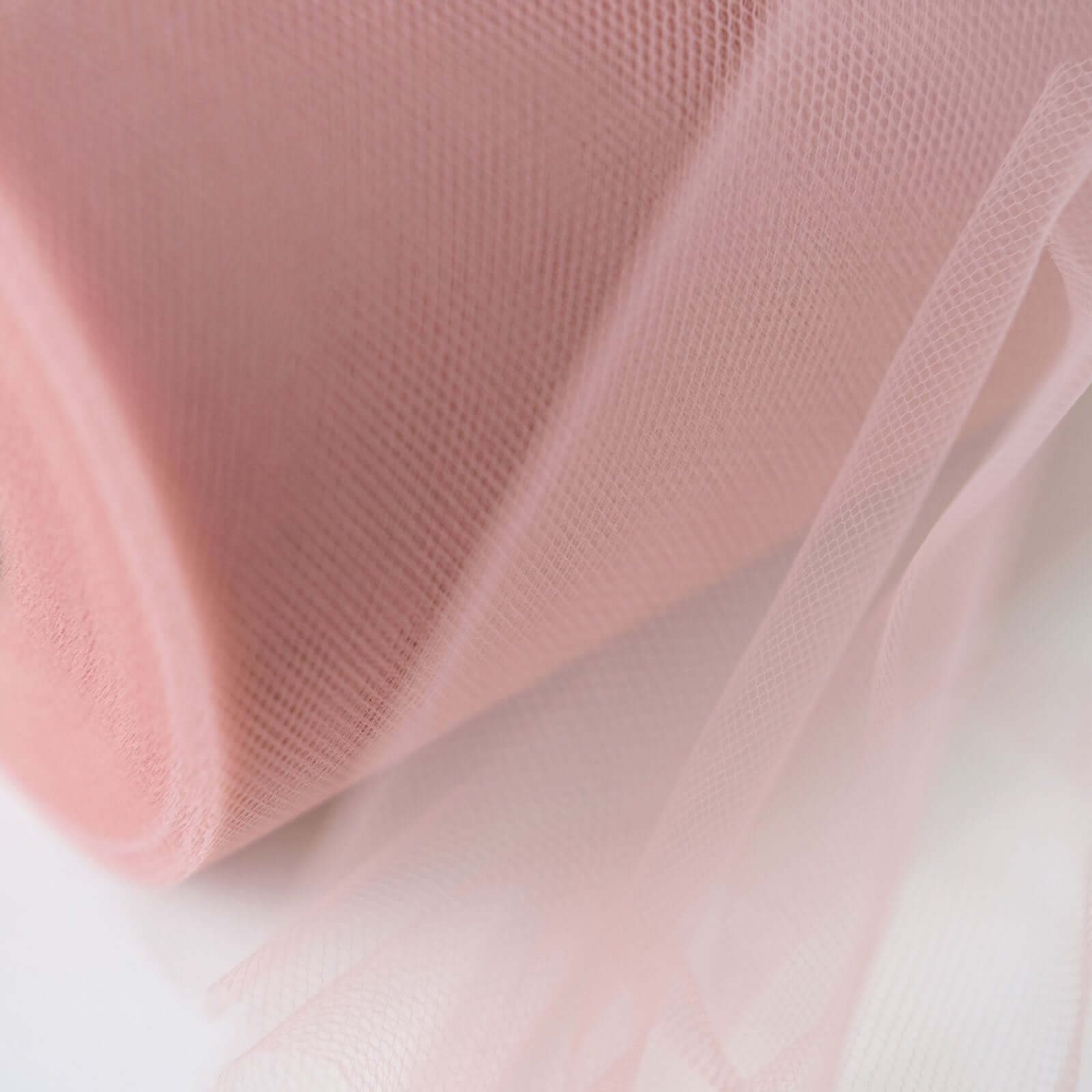 6"x100 Yards Dusty Rose Tulle Fabric Bolt, Sheer Fabric Spool Roll For Crafts