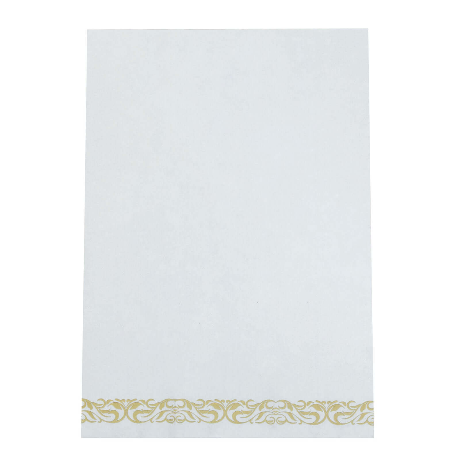 25 Pack Line-Like Paper 8"x4" Napkins White with Metallic Gold Foil Scroll Design - Soft & Absotbent Airlaid Hand Towels for Exquisite Weddings & Events