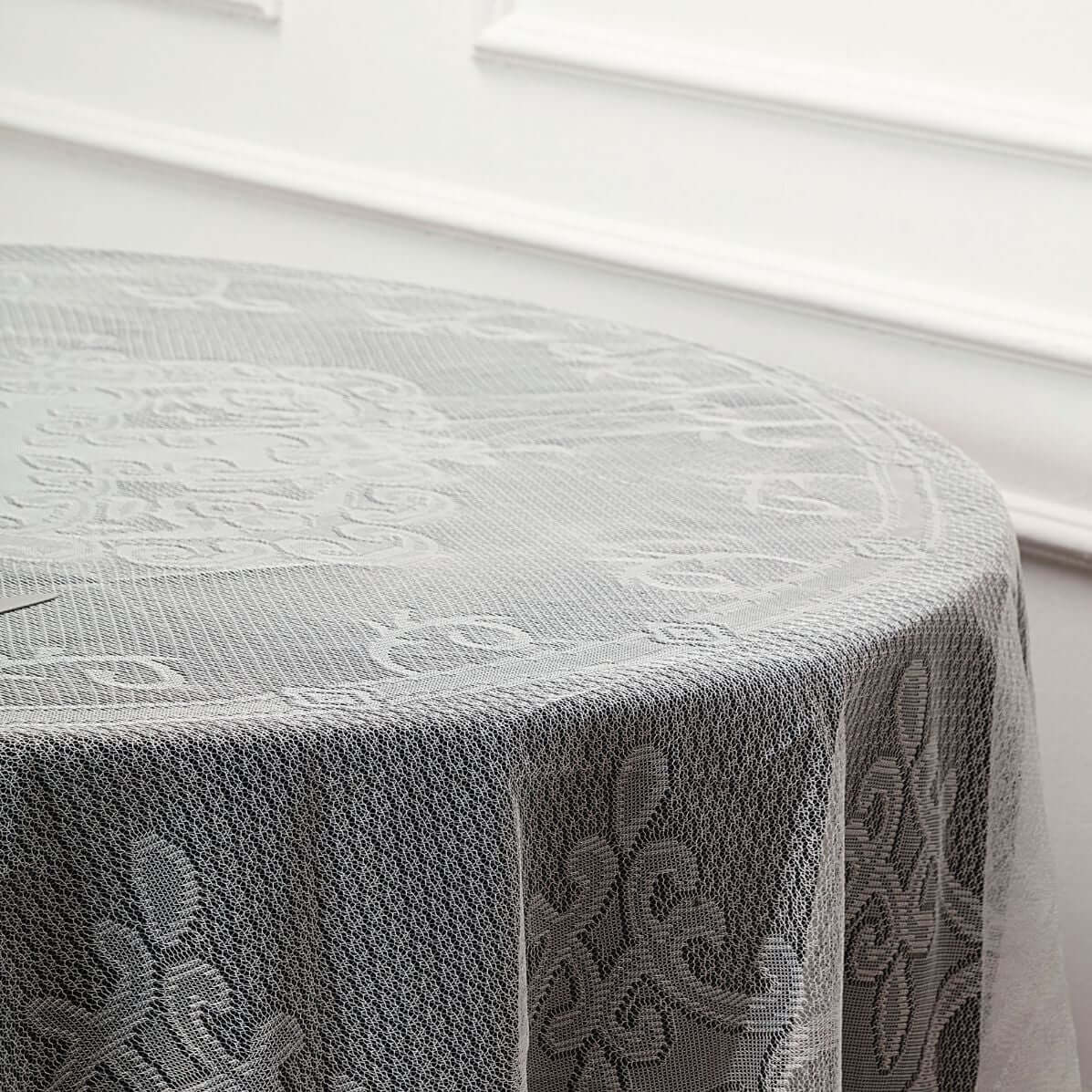 Lace 90" Round Tablecloth Ivory - Premium Design for Versatile Table Decor