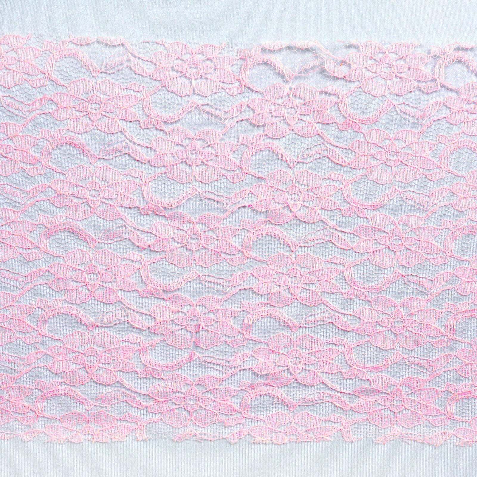 5 Pack Lace Chair Sashes Rose Quartz with Whimsical Vintage Floral Motif for Stylish Occasions 6"x108"