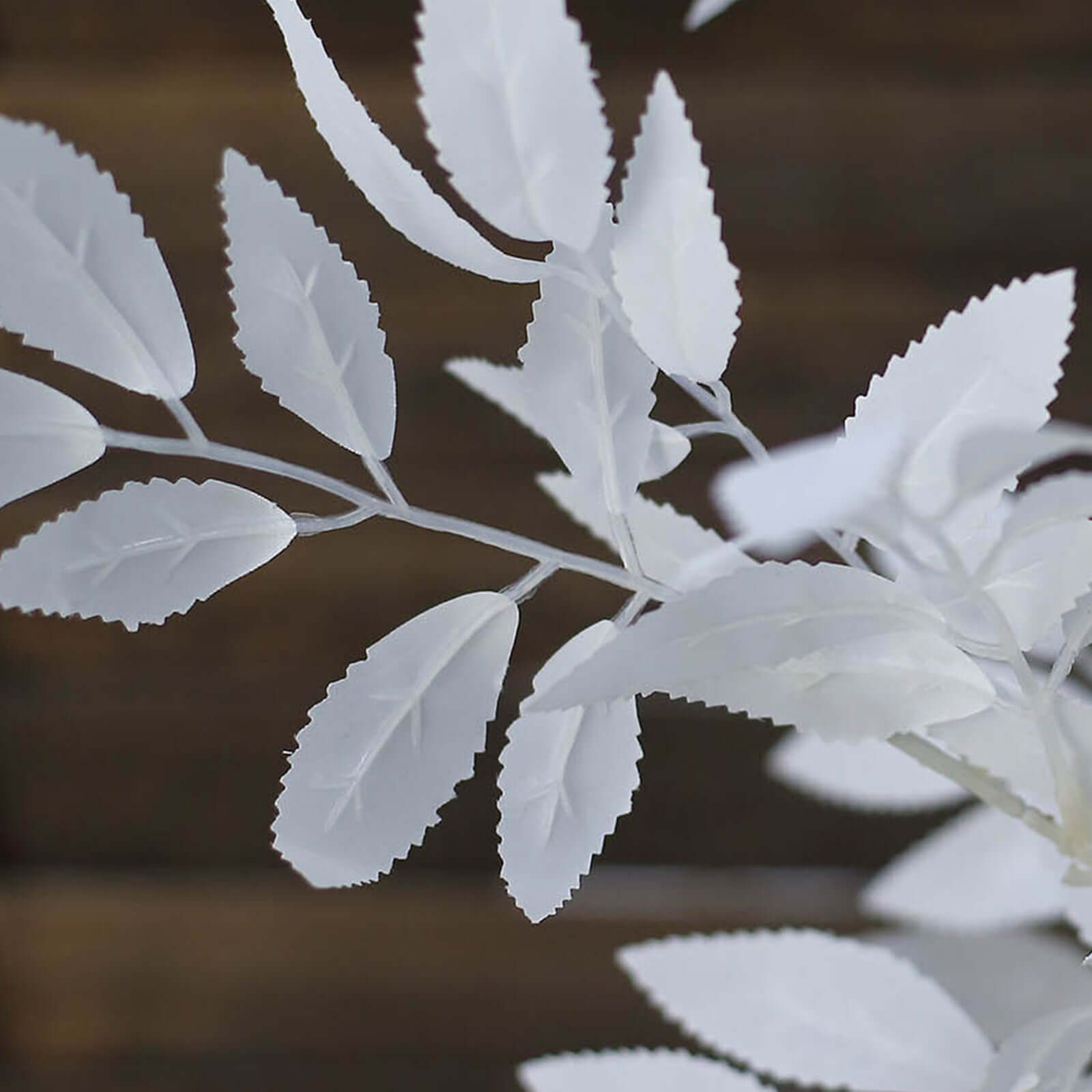 2 Bushes 42" Tall White Artificial Silk Beech Leaf Branches, Faux Plant Stem Vase Fillers