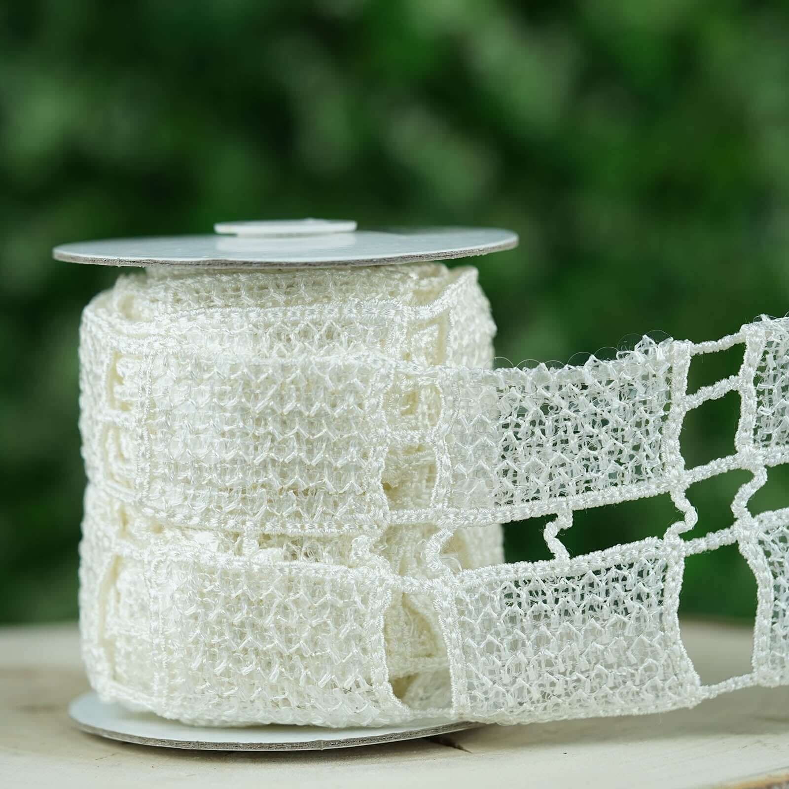 Sequin Stitch Crochet 4" x 5 Yards 1 Bolt White Rectangle Granny Square Afghan Pattern - Clearance SALE