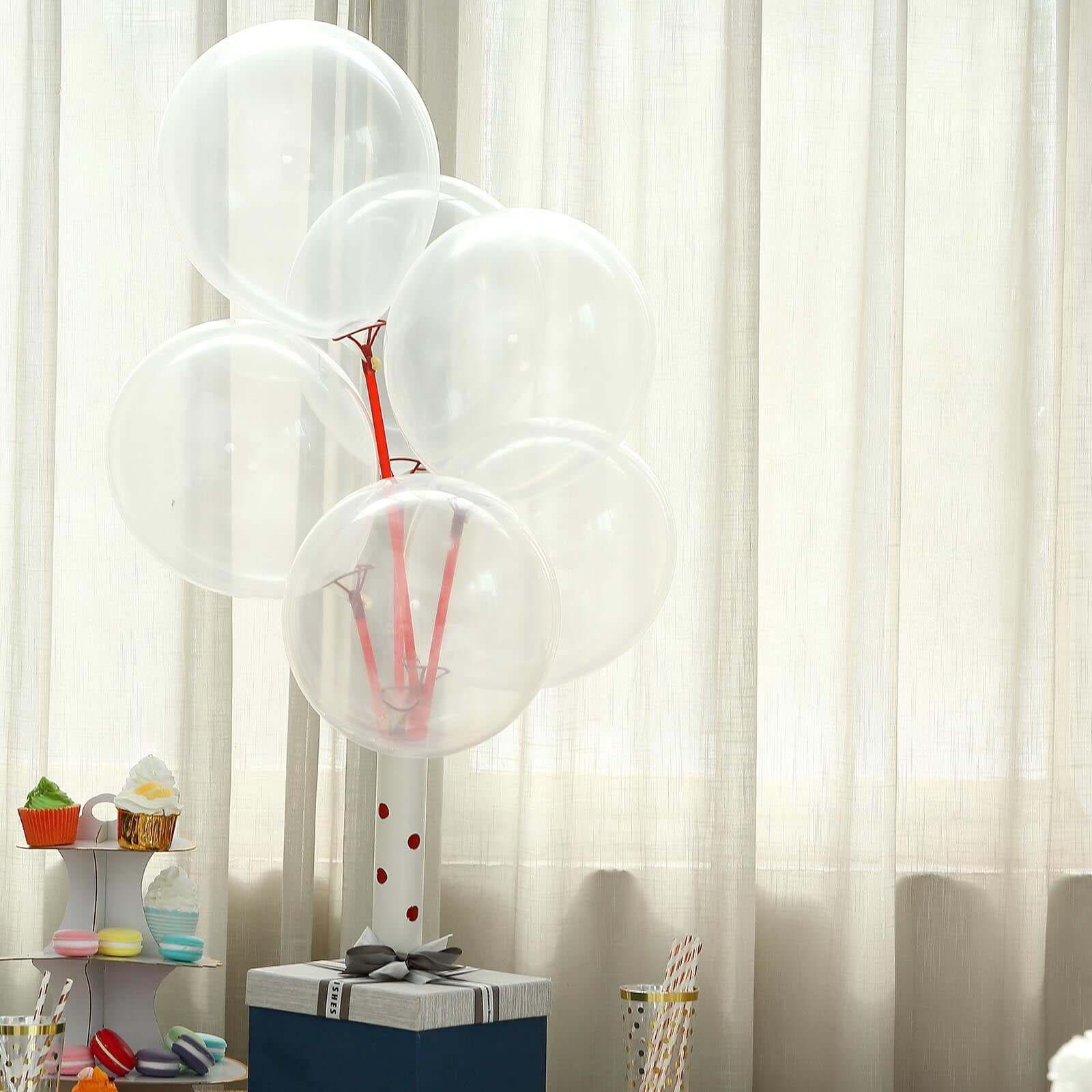 25 Pack 12" Shiny Pearl Clear Latex Helium, Air or Water Balloons