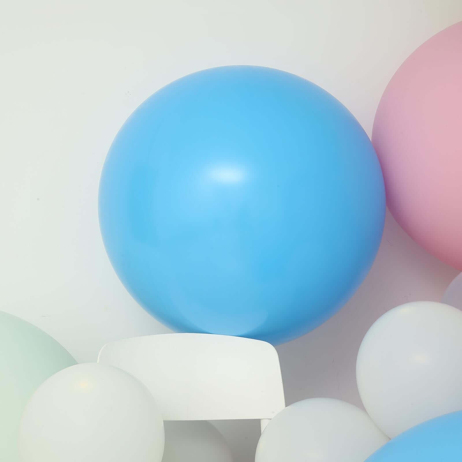 2 Pack 32" Large Matte Pastel Light Blue Helium Air Premium Latex Balloons
