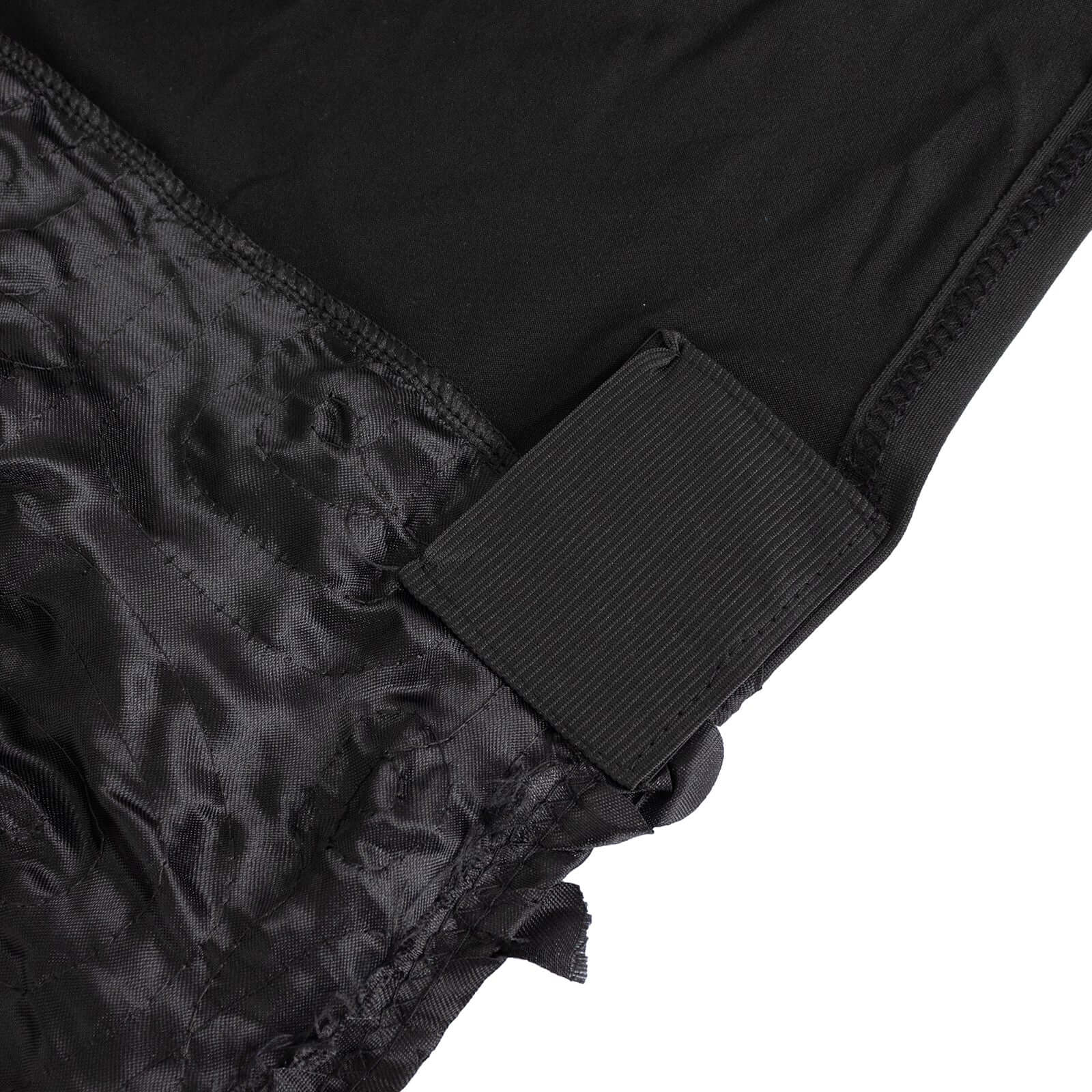 Satin Rosette Chair Cover for Banquet Chairs Black - Stretch Fitted Slip-On Slipcover