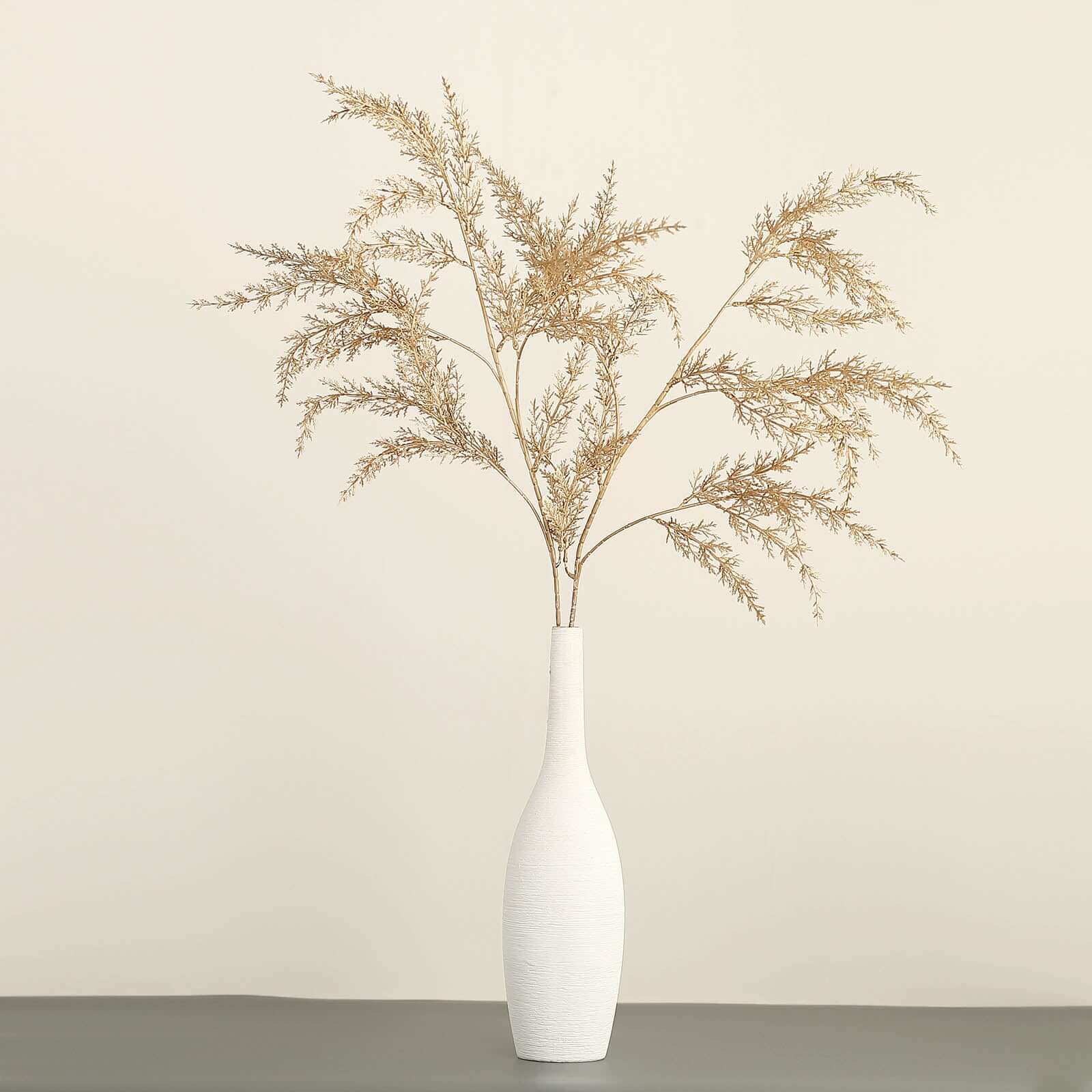 2 Stems 32" Metallic Gold Artificial Fern Leaf Branch Vase Filler