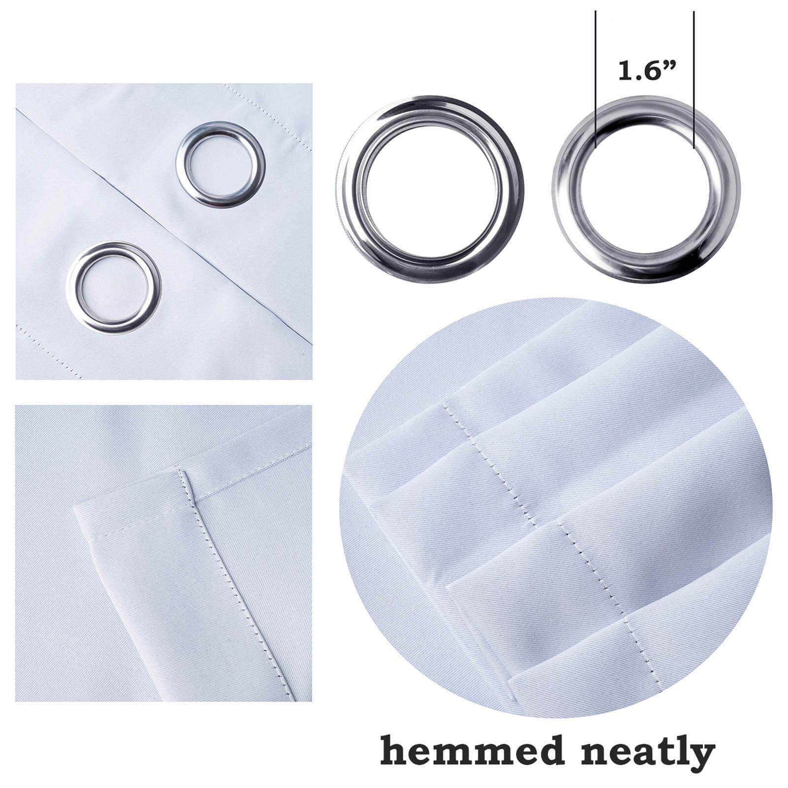 2 Pack White Lavender Lilac Lattice Print Thermal Blackout Curtains With Chrome Grommet Window Treatment Panels - 52"x108" Clearance SALE