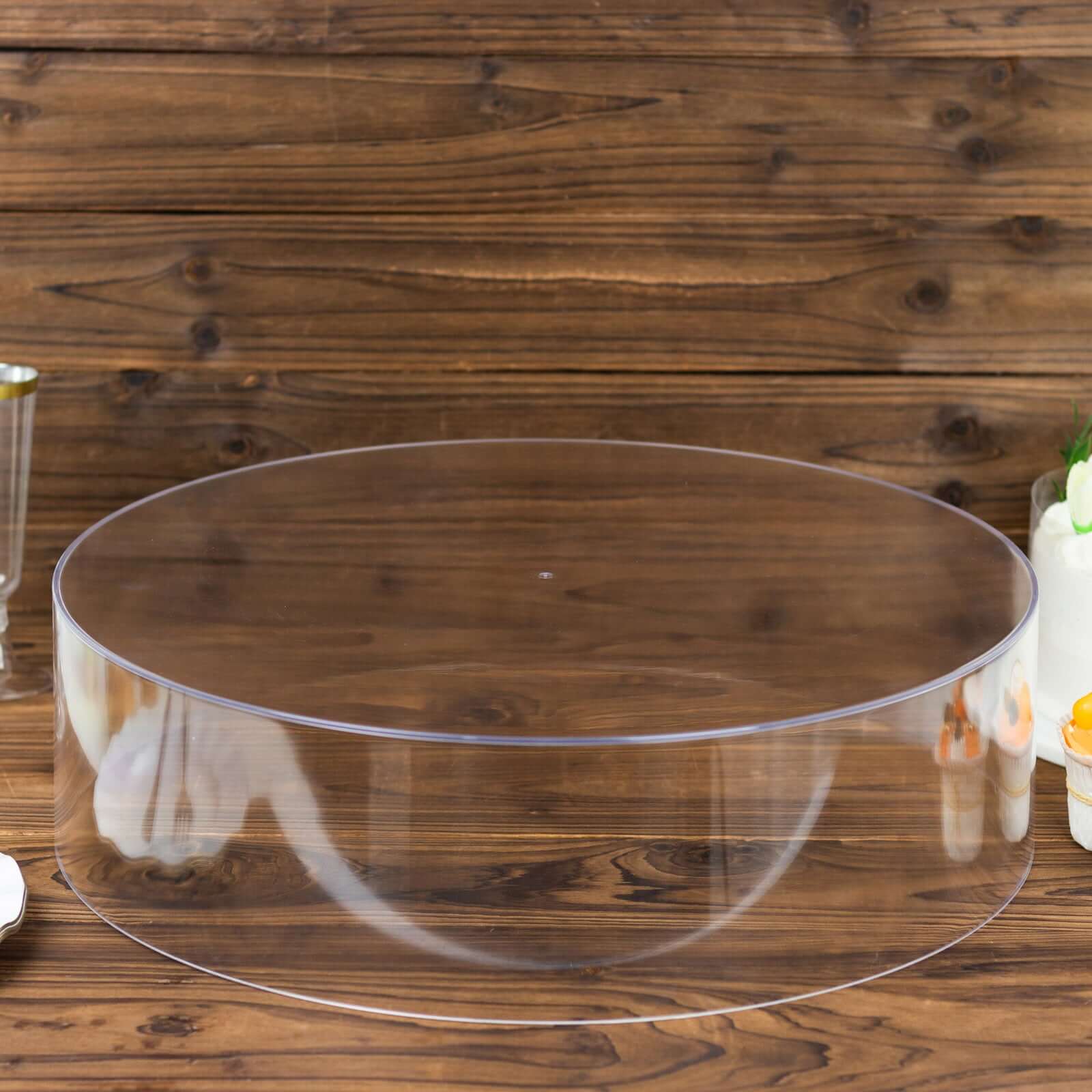 Acrylic Cake Stand Display Box Transparent Clear 18" Round - Decorative Pedestal Riser for Weddings