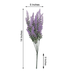 4 Bushes 14" Artificial Lavender Lilac Flower Plant Stems Greenery Bouquet
