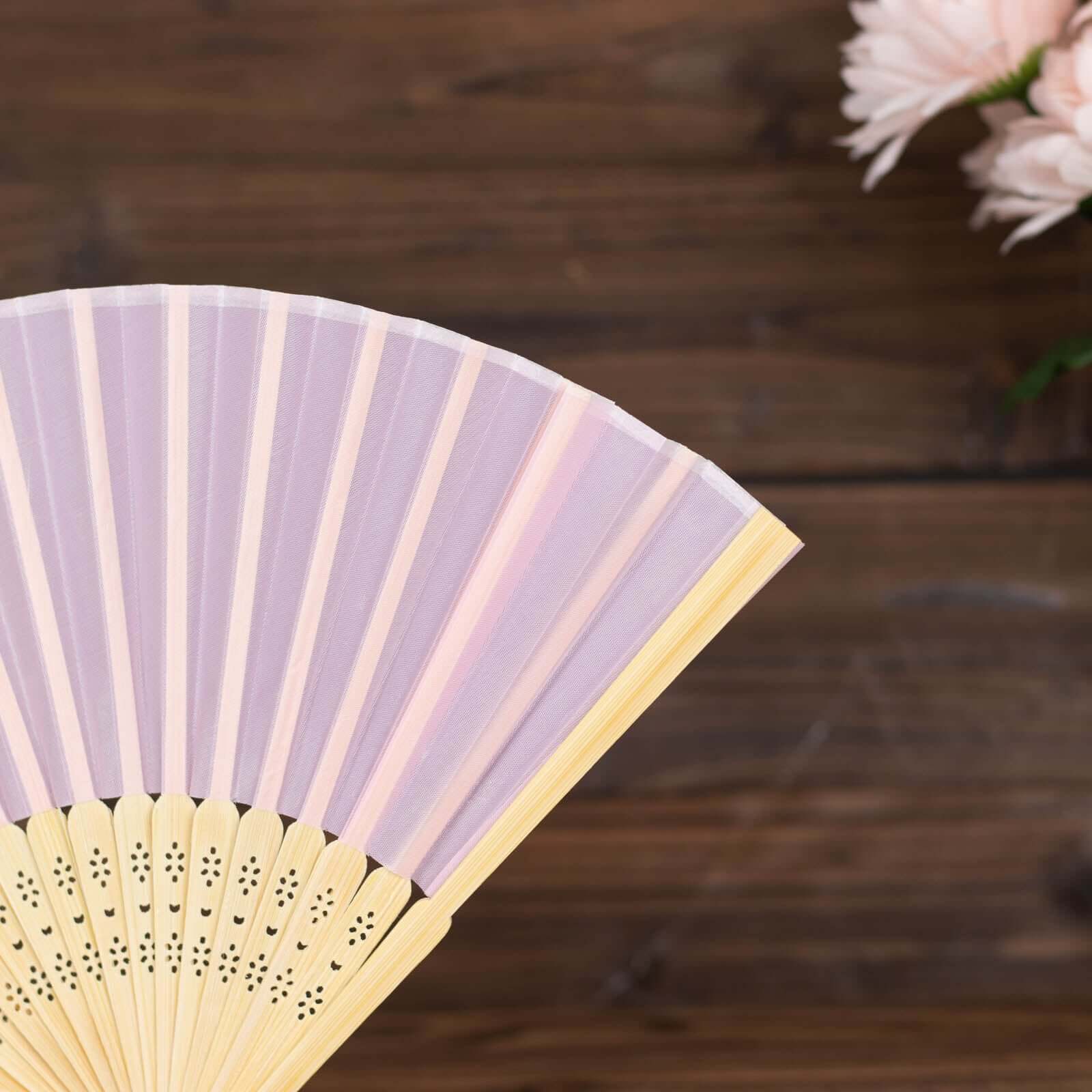 5 Pack Pink Asian Silk Folding Fans Party Favors, Oriental Folding Fan Favors