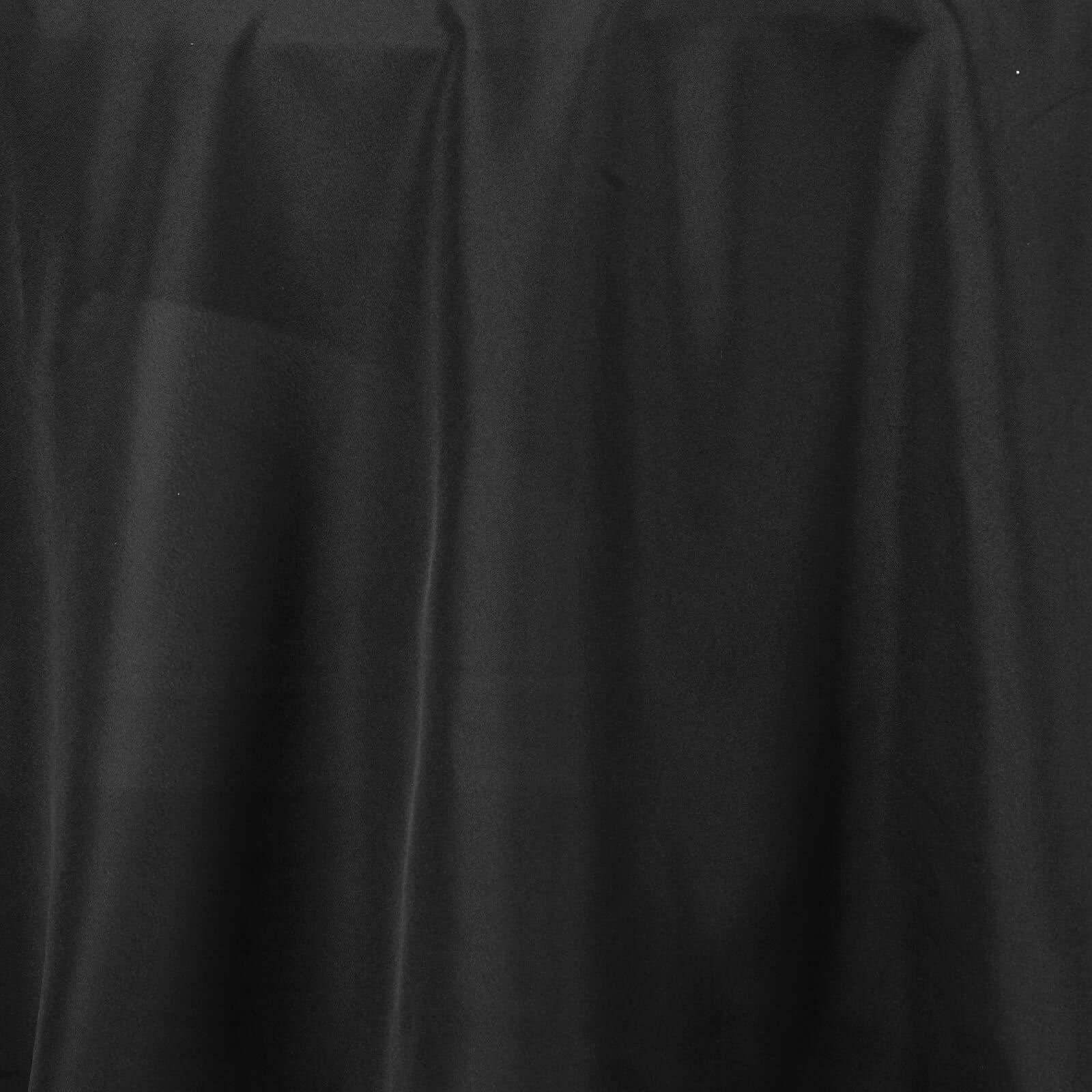 Polyester 120" Round Tablecloth Black - Seamless Wrinkle-Resistant Design for Weddings