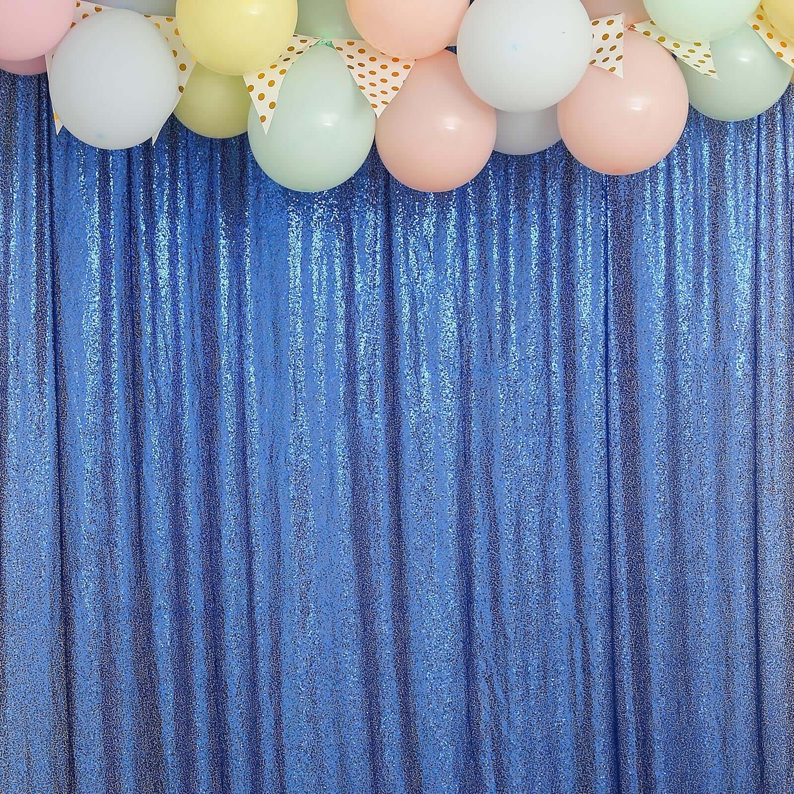 8ftx8ft Royal Blue Sequin Event Curtain Drapes, Backdrop Event Panel