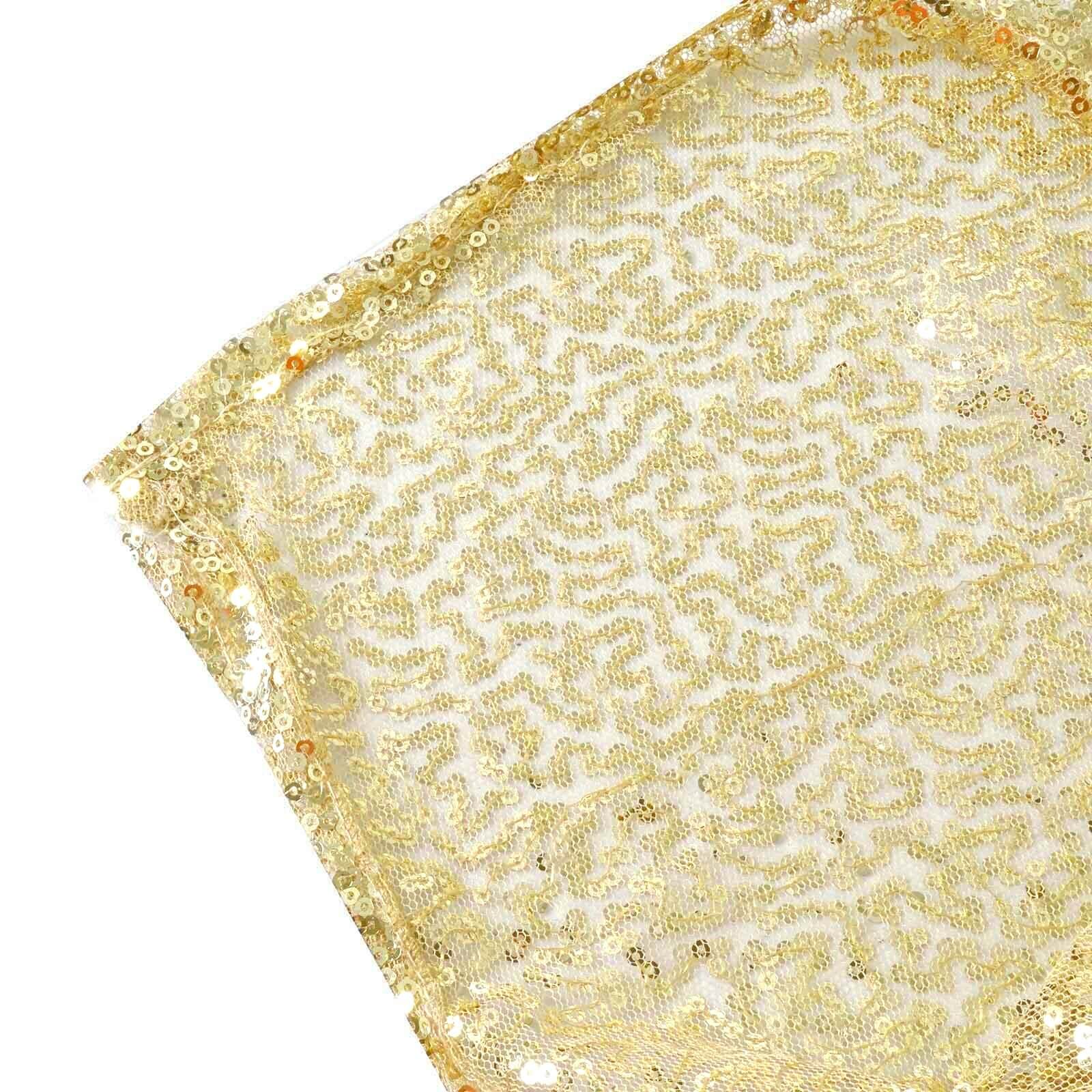 Sequin 90"x156" Rectangle Tablecloth Champagne - Seamless Twinkling Table Cover