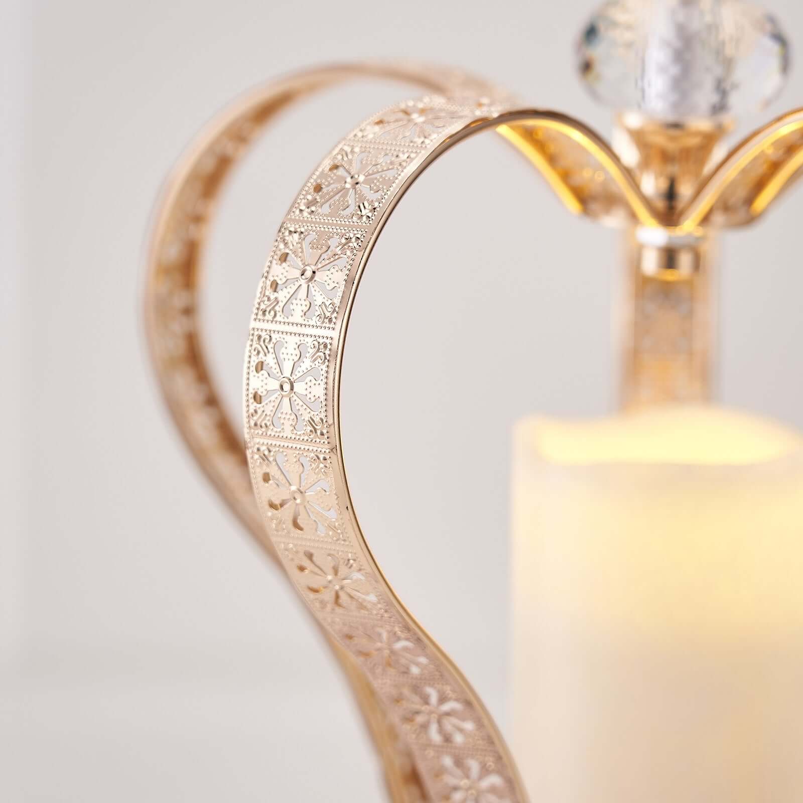 Metal Crown Pillar Candle Holder Stand Gold - Votive Holder Centerpiece 25"