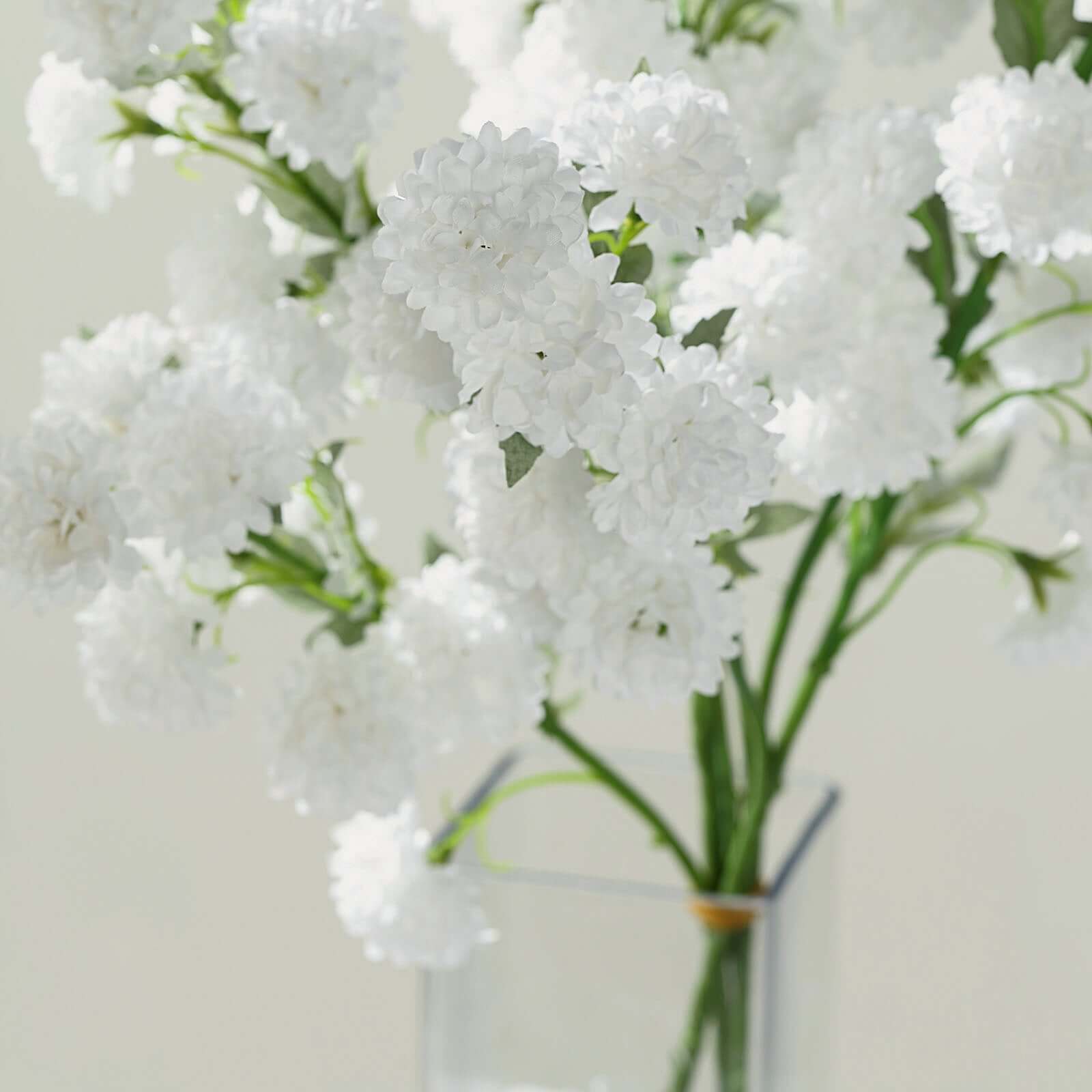 2 Bushes 33" White Artificial Silk Chrysanthemum Mum Flower Bouquets