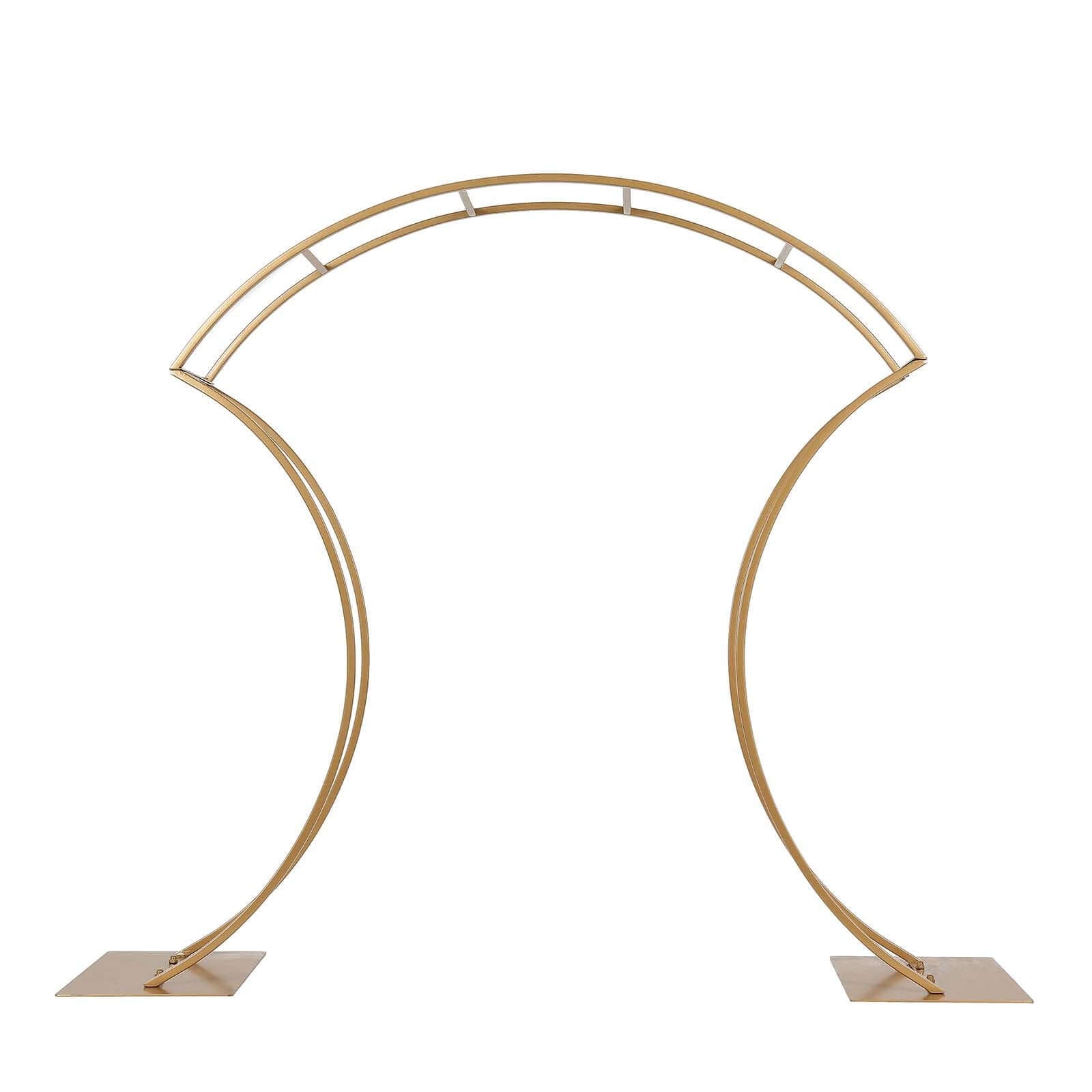 Metal Wedding Centerpiece Curvy Design Gold - Floral Arch Frame Table Stand 38"