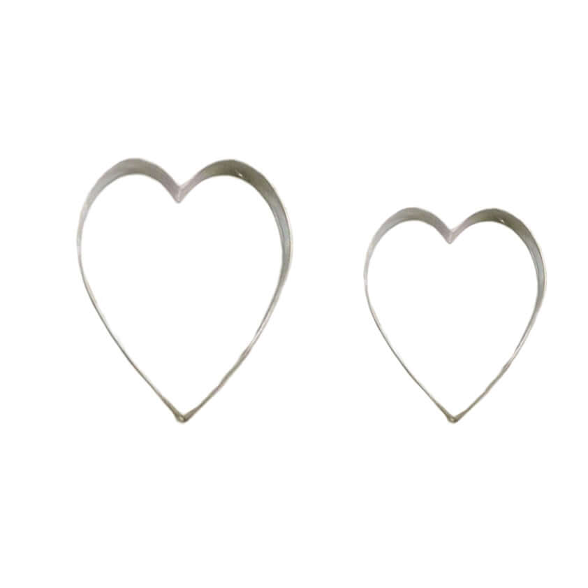 2pcs Stainless Steel Heart Shaped Cookie Cutters Party Favors, Biscuits Cutter Wedding Favor Set with Clear Gift Box - 2.5",3"