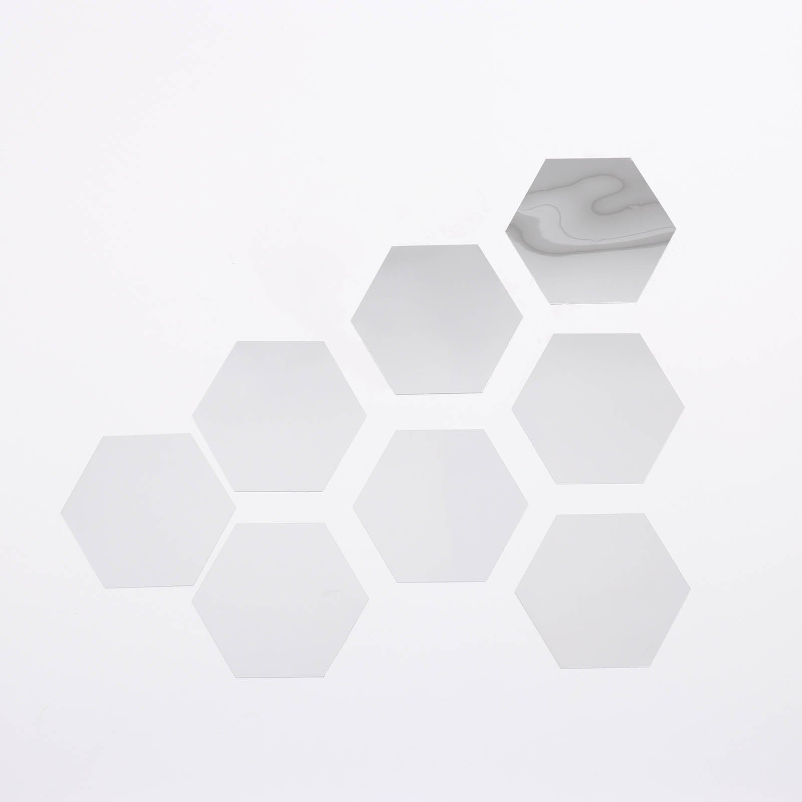 12 Pack Hexagon Acrylic Mirror Wall Stickers, 10" Removable Wall Decals For Home Decor