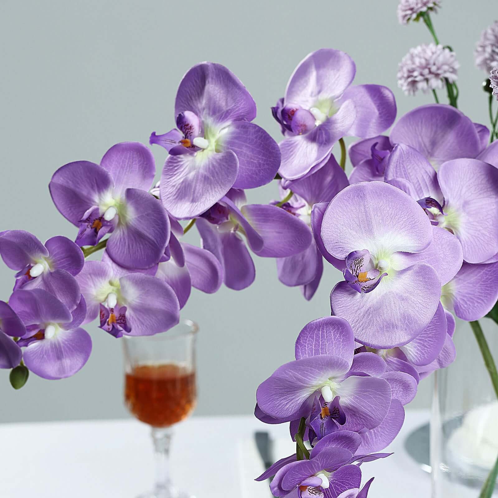 2 Stems 40" Tall Lavender Lilac Artificial Silk Orchid Flower Bouquets