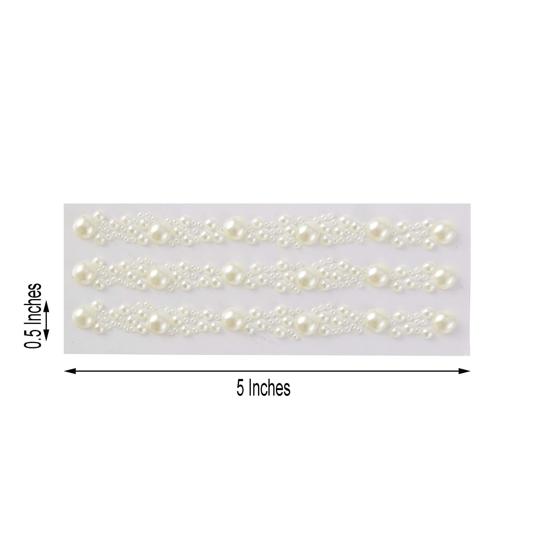 Ivory Self Adhesive Pearl Rhinestone Stickers, DIY Craft Peel and Stick Gem Stickers