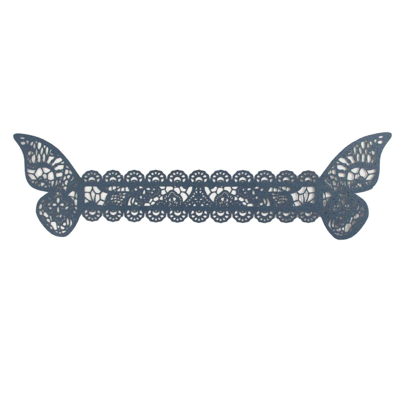 12-Pack Paper Napkin Rings Laser Cut Butterfly Navy Blue Shimmery - Decorative Serviette Holders